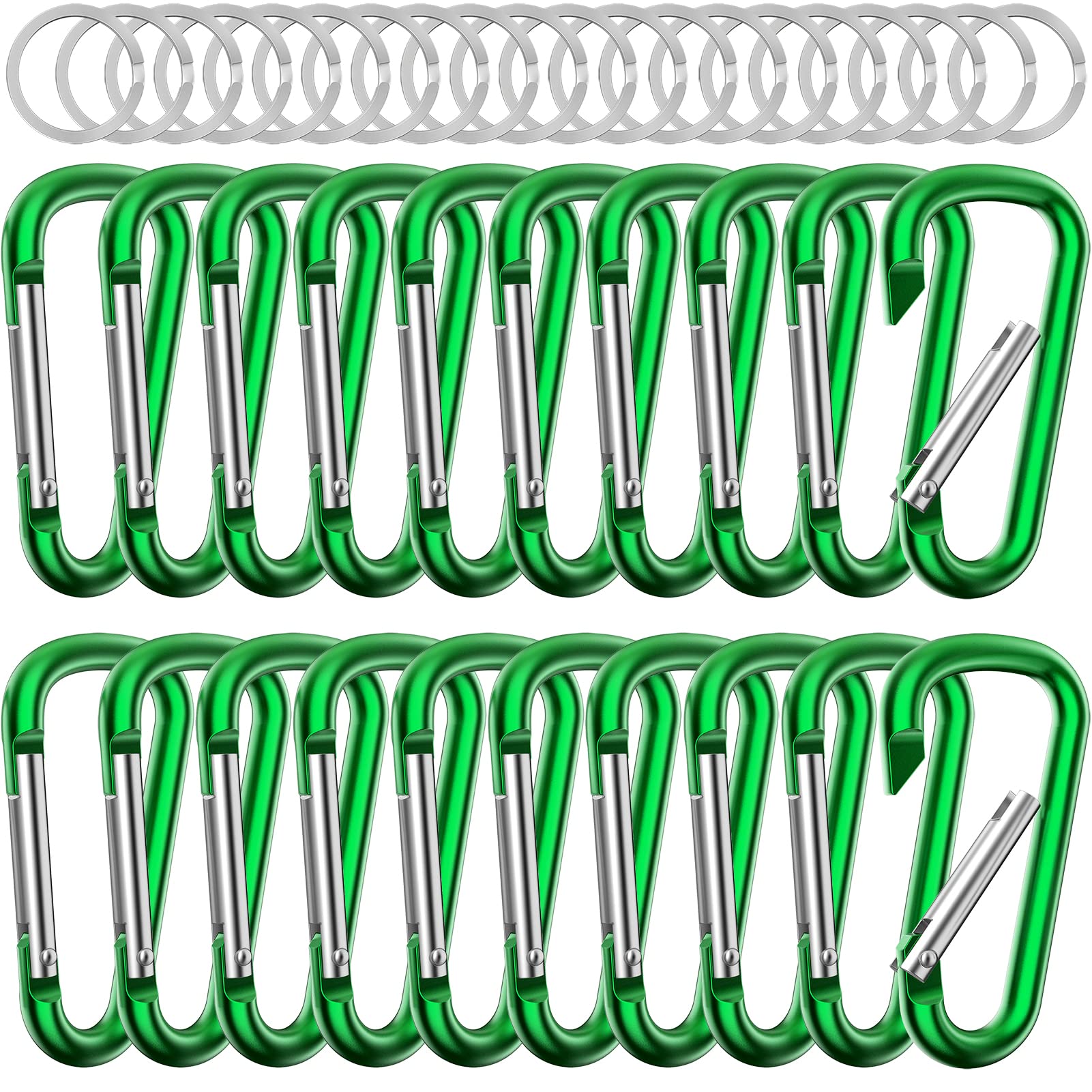 sprookber2.28" Small Carabiner Clip Keychain, D Ring Caribeaner Clip, Key Clip Caribeener Multipurpose, Set of 20 Pack