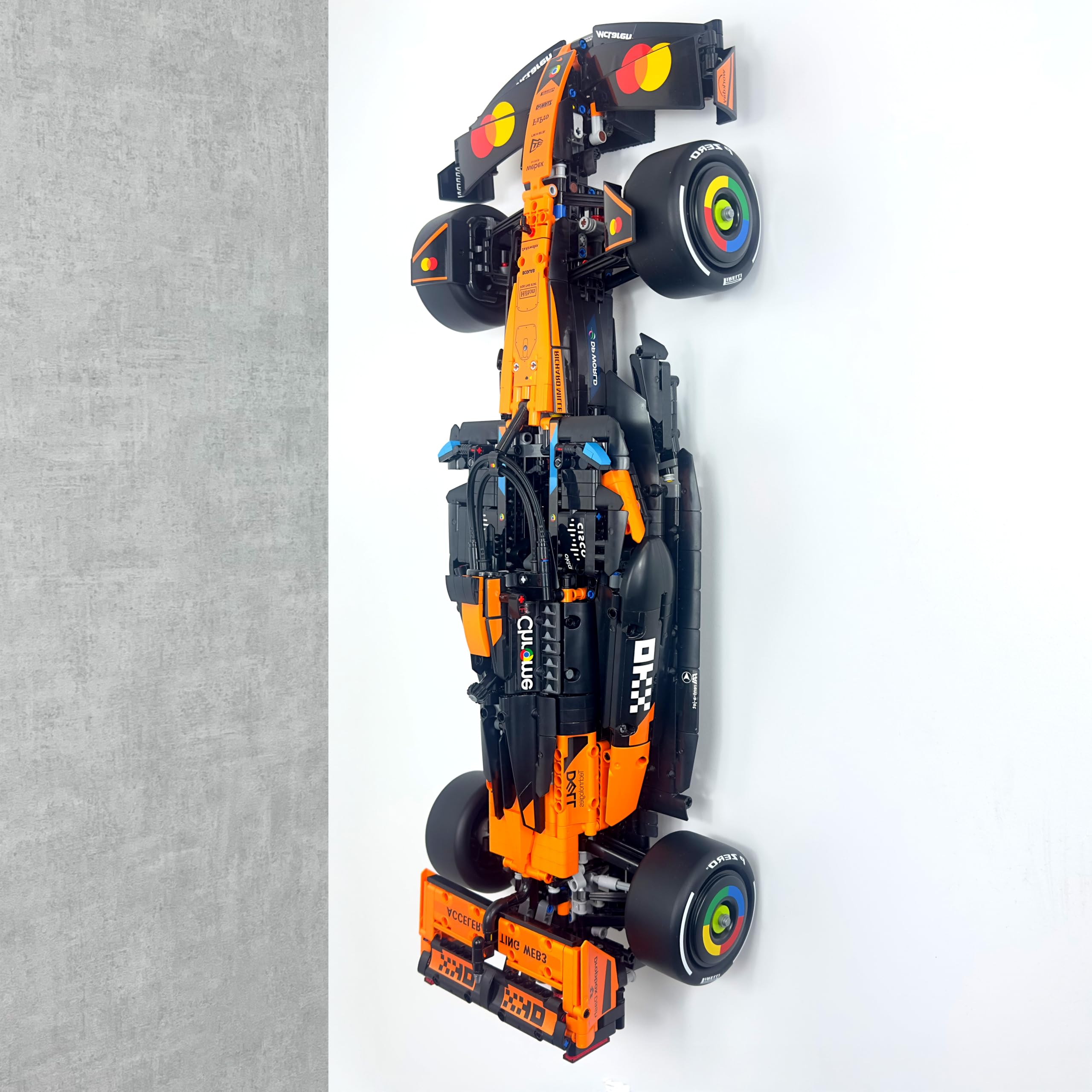 Wall Mount Display Bracket Compatible with LEGO Technic McLaren F1 Car MCL39 42228 โ Space-Saving Vertical Display Holder for LEGO Formula 1 Model โ Strong, Secure, Easy to Install