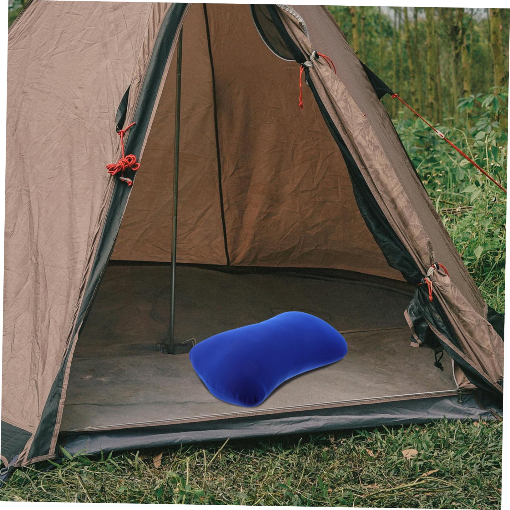 Mikikit Almohada Cuello de Espuma Ligera Forma de Hueso, Portátil y Mini, Adecuado para Camping al Aire Libre y Viajes, Fabricada en Poliéster Spandex Azul