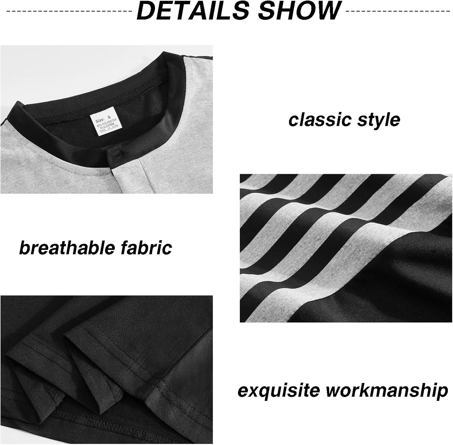 Mens T-Shirts Short Sleeve Button Casual Stylish Basic Tees Work Striped Shirts Henley Summer Lightweight Stretch Top - Image 6