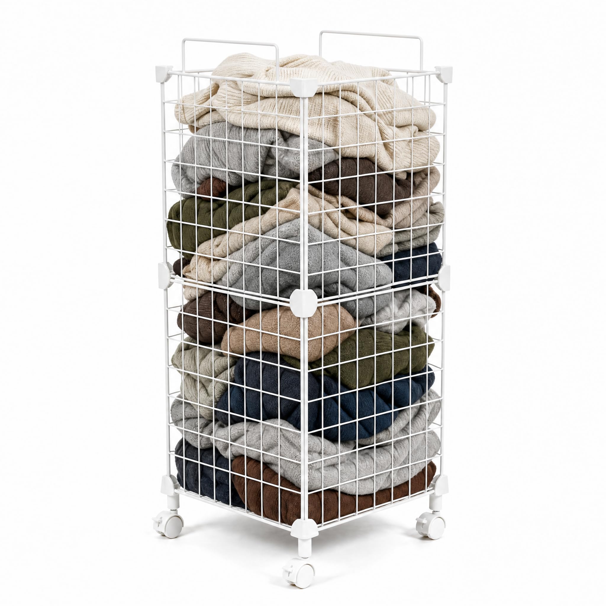 ATTDETJL Laundry Basket 63L with Wheels, Wire Washing Baskets for Laundry