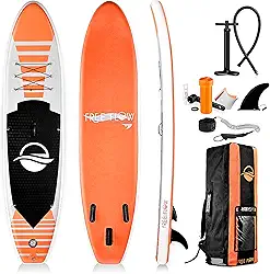 Prancha Stand Up Paddle Inflável SereneLife 320x81x15cm SUP Free-Flow Kit Completo com Remo Bomba Mochila Leash Deck Antiderrapante PVC Grau Militar 3 Quilhas Estável para Iniciantes e Família