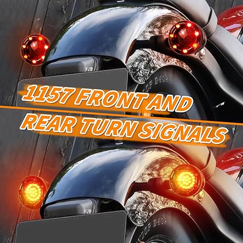 Miniatura 3 de Luces direccionales de motocicleta 1157 luces direccionales delanteras y traseras de 2 pulgadas, señal de giro de bala transparente, luces de freno
