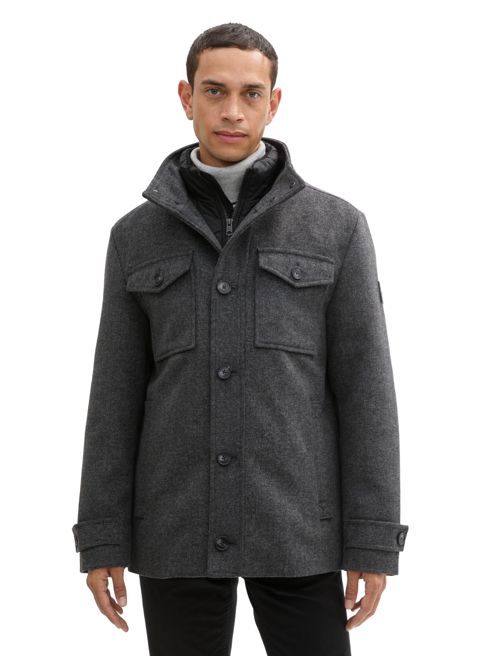 TOM TAILOR Herren 1042209 Wollmantel mit Brusttaschen