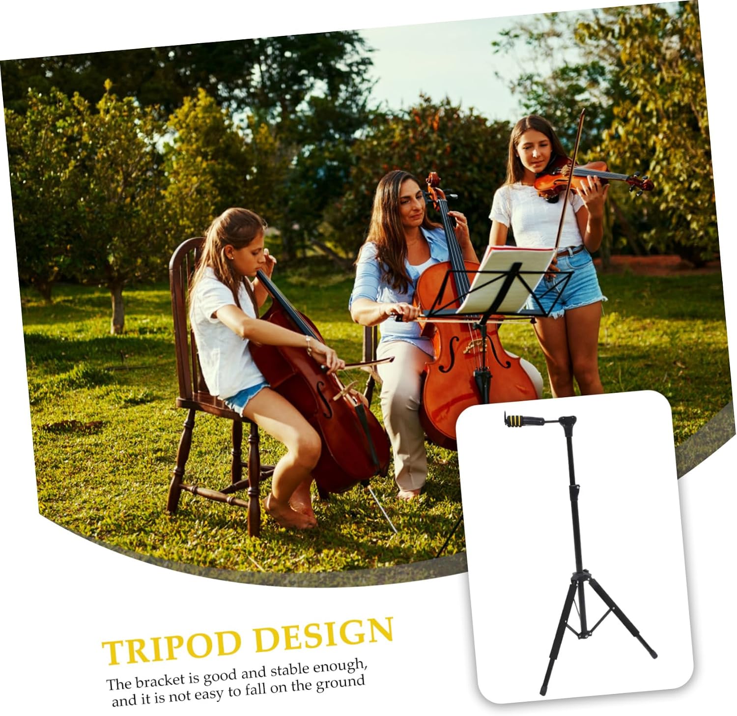 VANZACK Telescopic Music Stand Automatic Lock Portable Violin Hanger Space-saving Construction