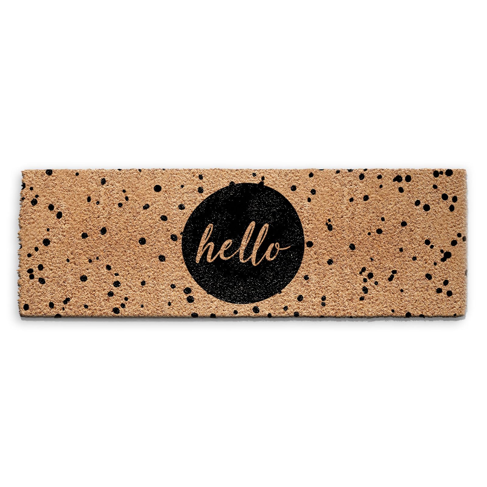 Hairyworm Hello Spot Doormat (240cm x 80cm) Large, Front Door Mat, Coconut Core Fibre Heavy Duty Mat, Rug, Indoor Natural Coir Mat Ultra Wide — image 1