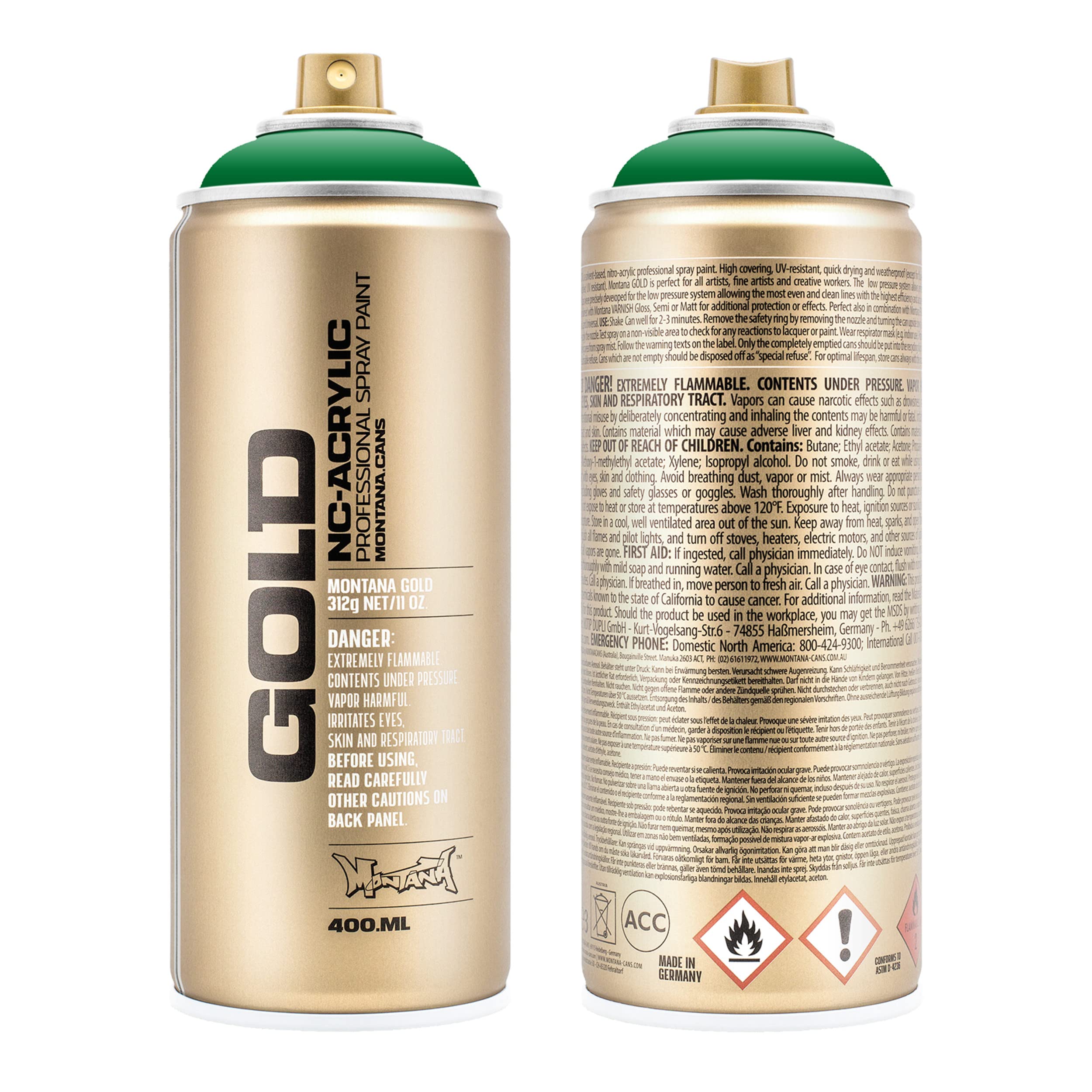 Montana Cans 285738 Spray Gold GLD400 S6010 400ml Shock Green