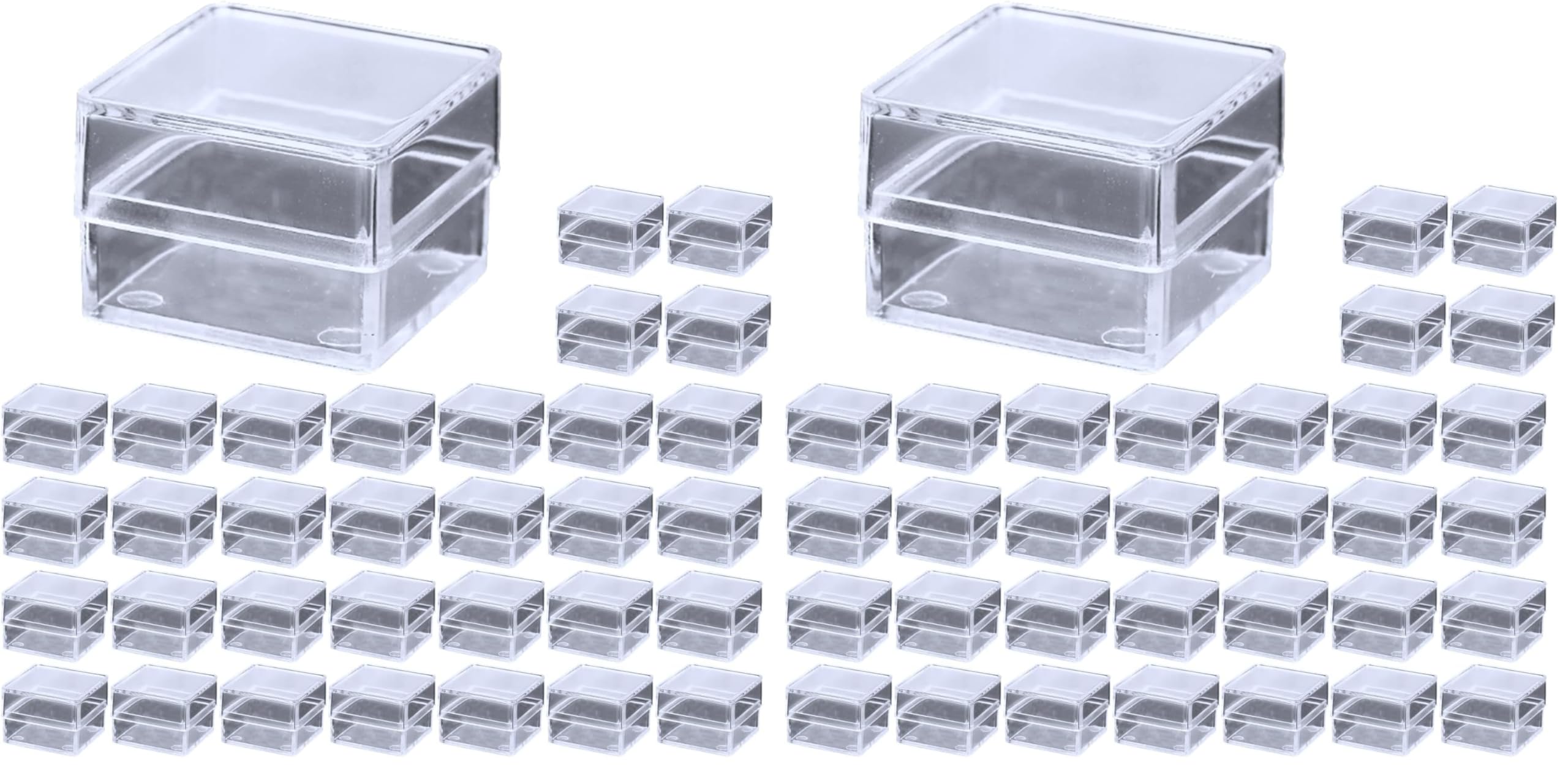 Amazon｜heizi プラスチックケース 正方形 35個セット ビーズ 収納