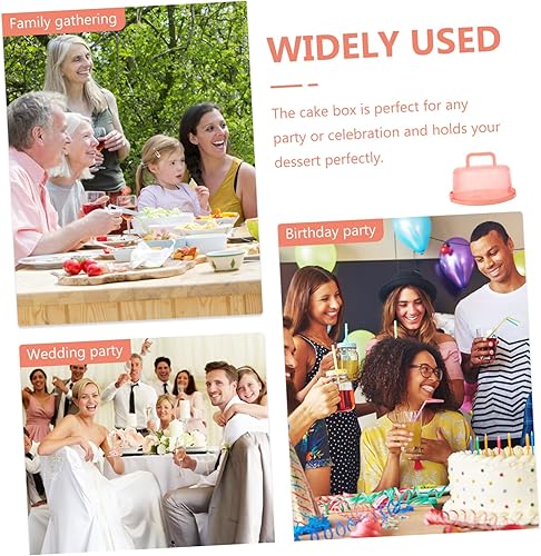 Miniatura 2 de YARNOW Caja portátil para tartas, soporte para cupcakes con tapa, soporte para cupcakes rosa, recipientes de alimentos con tapas, transportador de