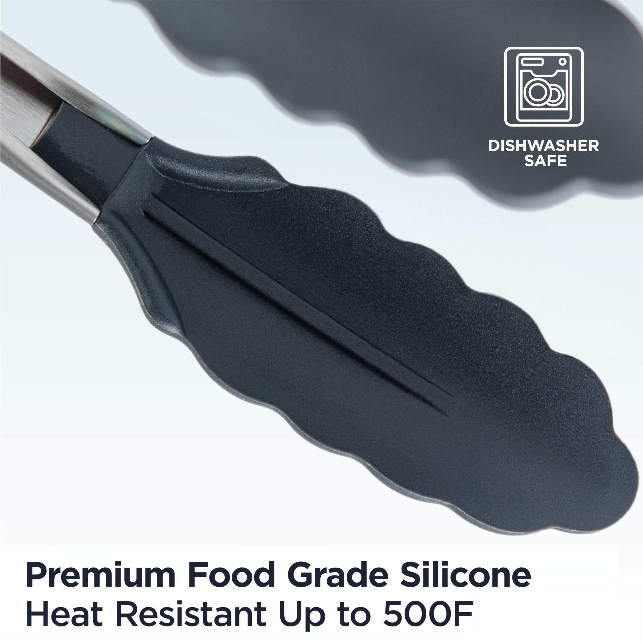 PRO Pinzas de cocina con puntas de silicona, pinzas de cocina para cocinar, barbacoa, freidora de aire, pinzas de silicona resistentes al calor, pinzas de silicona para utensilios de cocina 4