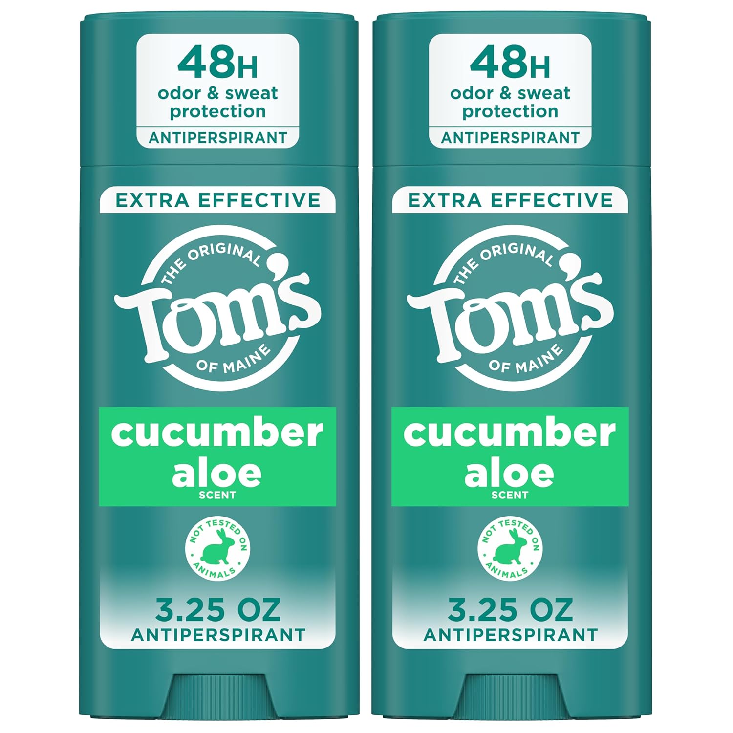Tom's of Maine Antitranspirante Pepino Aloe 3.25 oz Paquete de 2