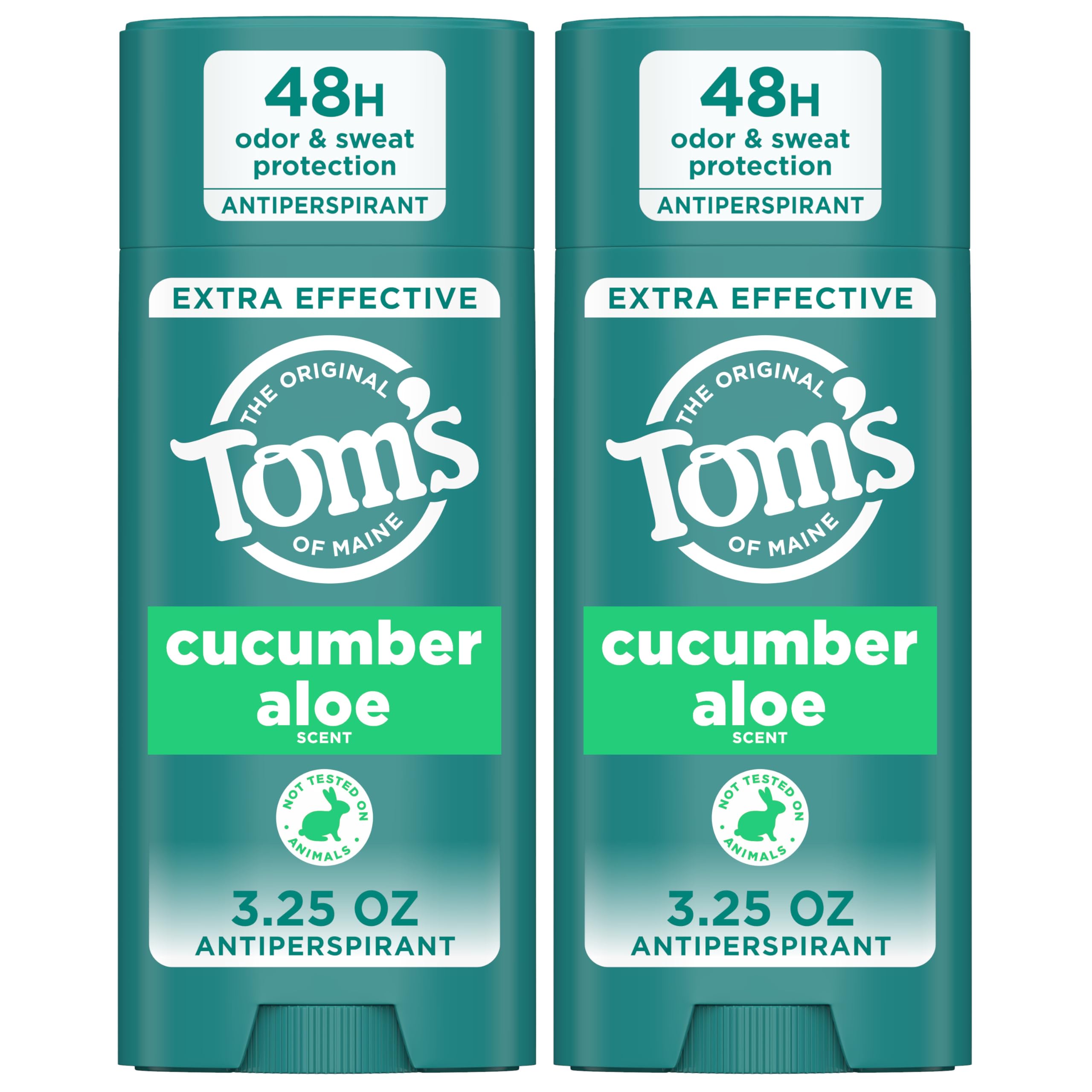 Tom’s of Maine Cucumber Aloe Antiperspirant, For Women and Men, 3.25 oz (2 Pack)