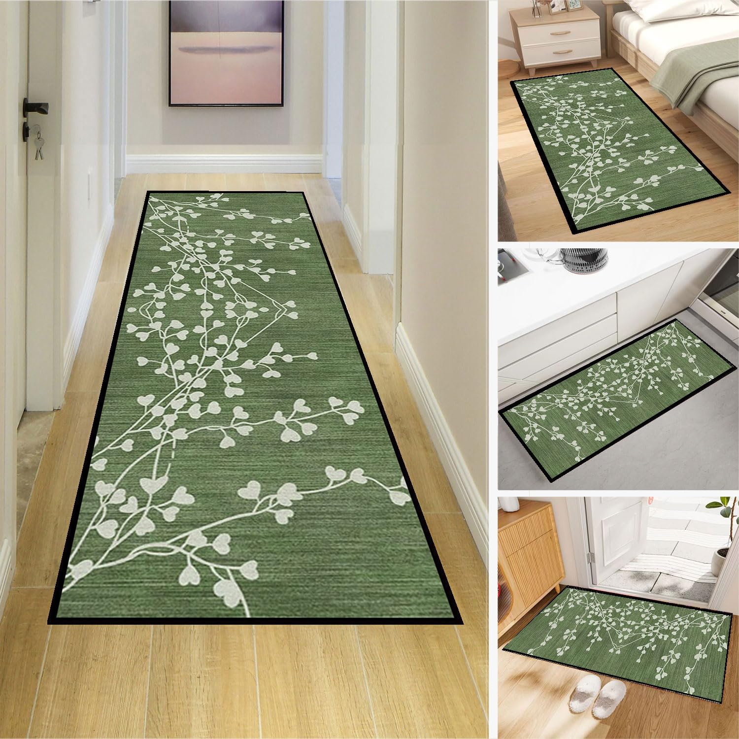 Dmkjdzsw Carpet Runner，Non Slip Backing for Kitchen Floor，Long Hallway Hall Runner Narrow Rugs - Cotton Pile