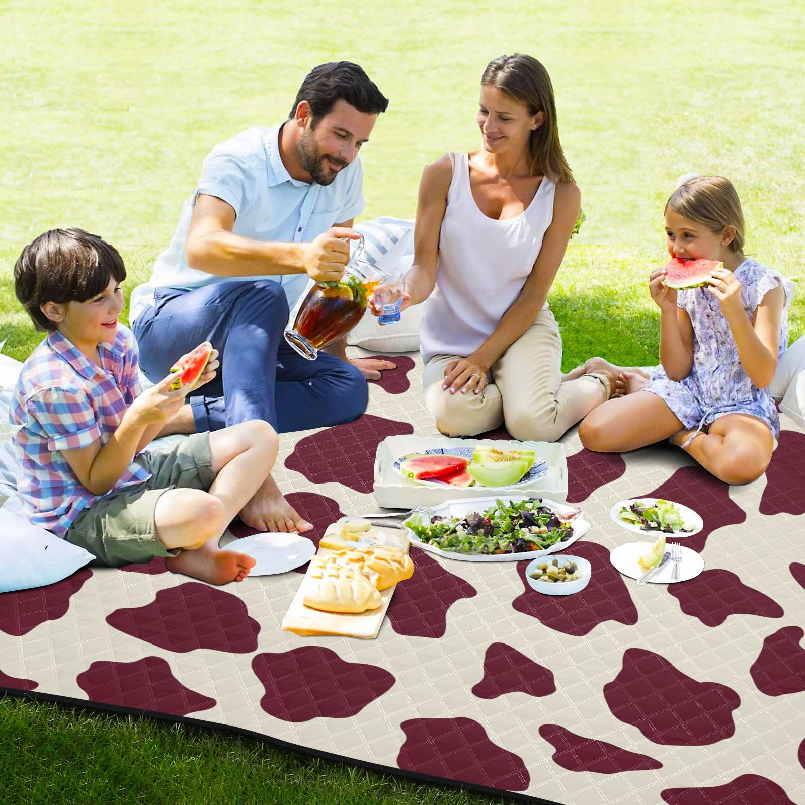 Manta de picnic impermeable para fiestas al aire libre, tamaño XXL, ideal para 4 a 6 adultos, para conciertos, etc