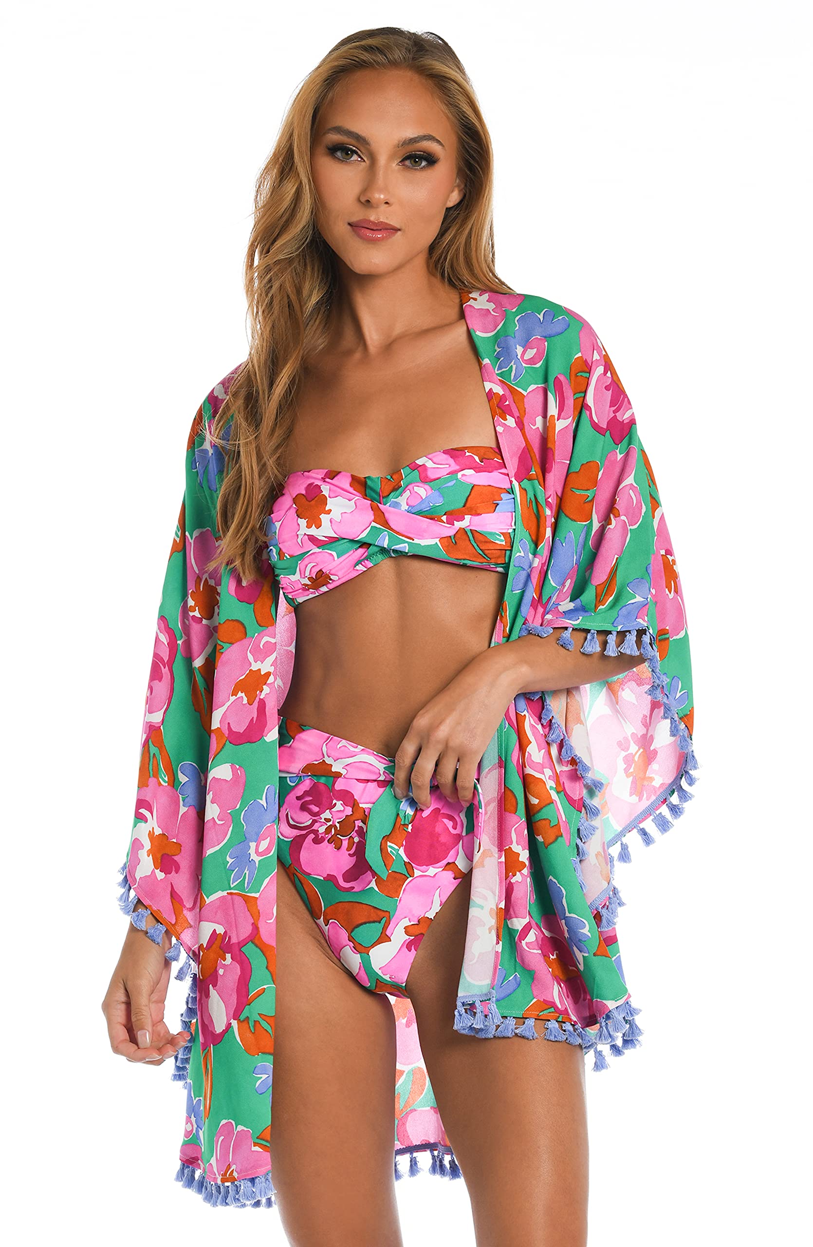 Sunshine 79Women's Standard Kimono Swimsuit Cover Up, Multi//Summer of Love