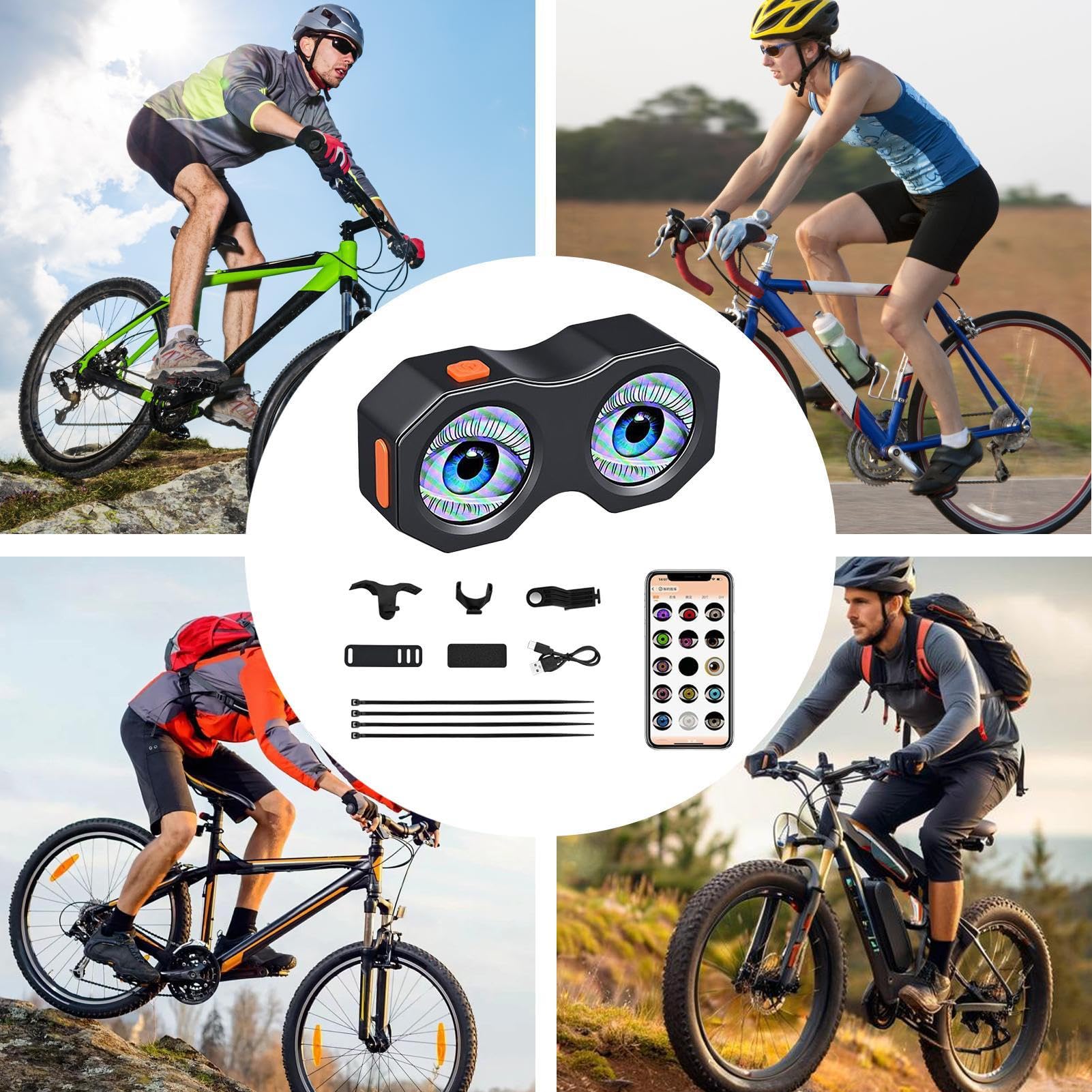 Luz Trasera de Bicicleta, Iluminación Recargable para Ciclismo, Lámpara LED Impermeable y Luminosa para Bicicletas Patinetes y Desplazamientos