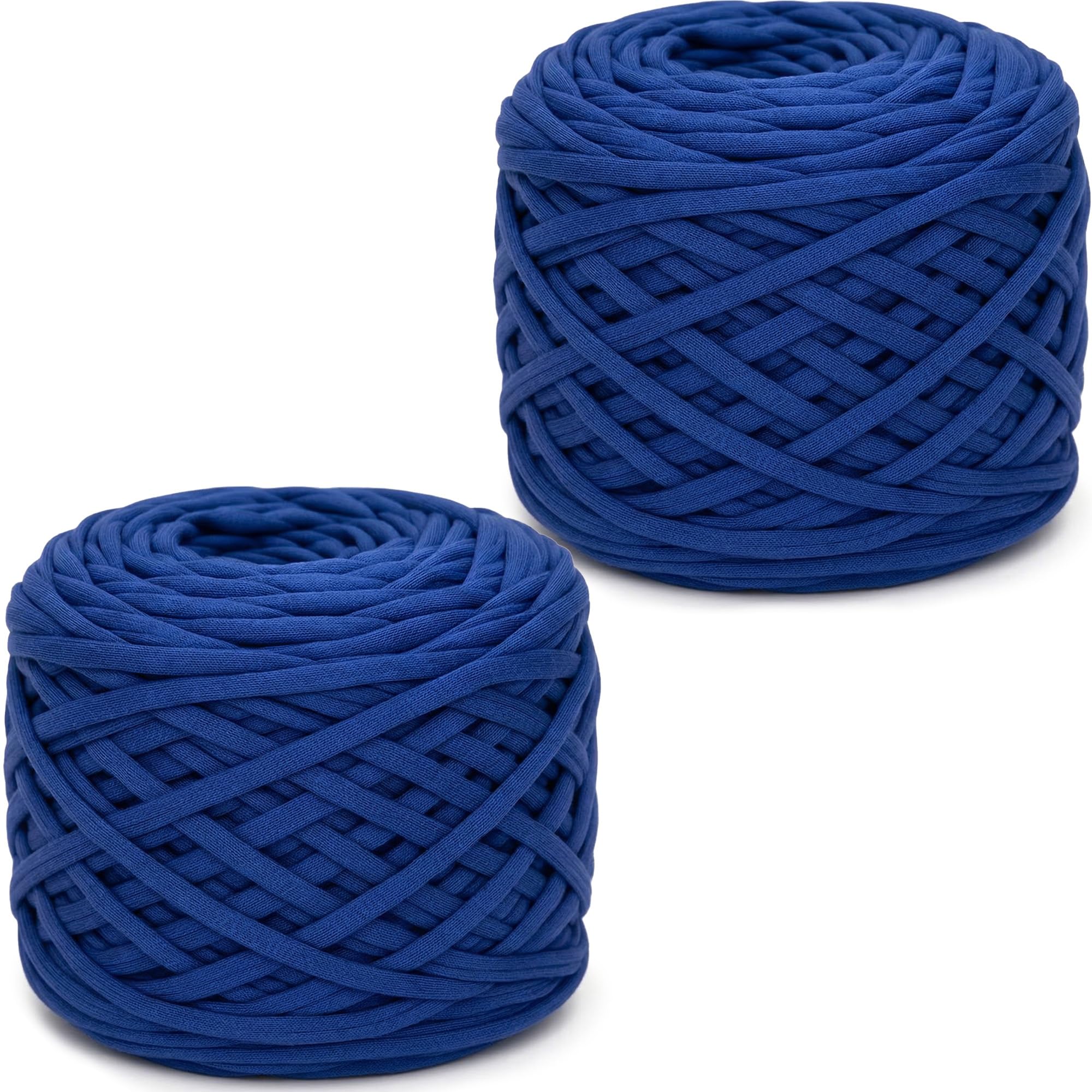 Xtrillogen 2 x 285g T Shirt Yarn,Chunky Yarn for Hand Knitting,Chunky Wool Knitting Kit,Tshirt Yarn for Crochet Wool Bags,Blankets,Baskets & DIY Home Decor (Sapphire Blue)