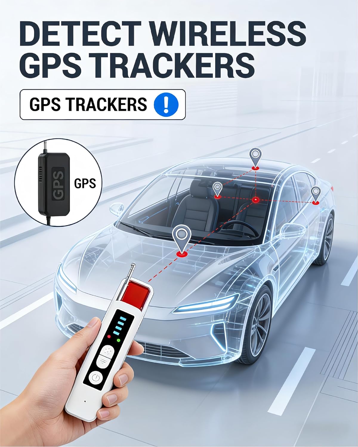 AI Hidden Camera Detector, AI-Powered Anti Spy Device,GPS Trackers & Listening Devices,Portable Wireless Hidden Cameras Scanner for Hotels,Travel & Home,6 Sensitivity Levels & 4 Detection Modes