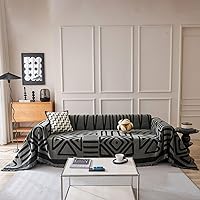 Vista 30 de VClife - Funda para sofá de 3-4 plazas, de felpilla, moderna, antideslizante, gruesa, multiusos, protectora, con borlas, patrón geométrico, 0 a Boho