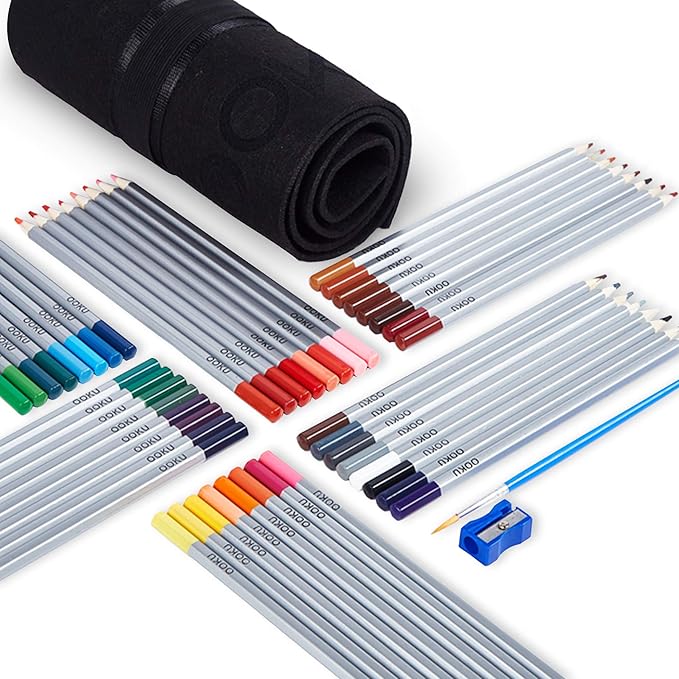 OOKU Artist Pro Watercolor Pencils Set 48 Colors / 51 Pc