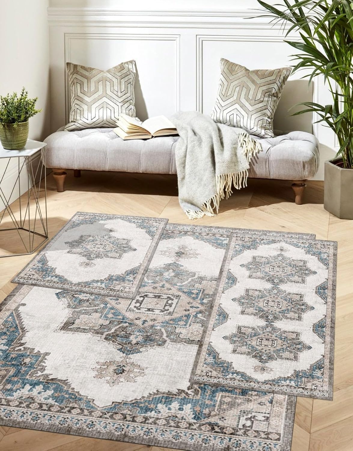 BrylaneHome 3 Piece Paris Washable Rug Set - Multi