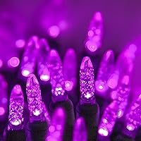 Vista 16 de Wintergreen Lighting - Juego de luces de Navidad LED M5 facetadas doradas de 70 unidades, 24 pies, cable verde, mini guirnalda de grado comercial