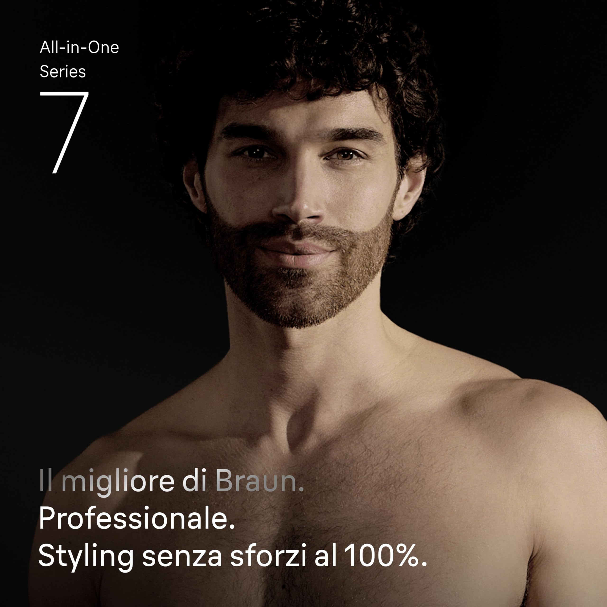 Braun Rifinitore All-In-One Series 7 AIO7565, Rasoio Elettrico Barba E Capelli 13In1 Con Lama ProBlade E Tecnologia AutoSense, 120 Min. Di Autonomia, Pettini Aree Sensibili E Sfumatura, Wet&Dry, Blu