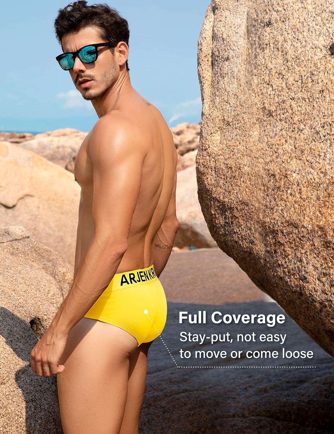 Arjen Kroos Men's Underwear Briefs, Sexy Athletic Cotton Underwear Men, Low Rise Underpants Pouch Underwear for Men 4 Pack - Image 4