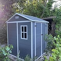 Outsunny Casetta Da Giardino Con Finestra E Doppia Porta, Capanno Attrezzi In Alluminio E PP, 183x134x210 Cm, Grigio | Leroy Merlin