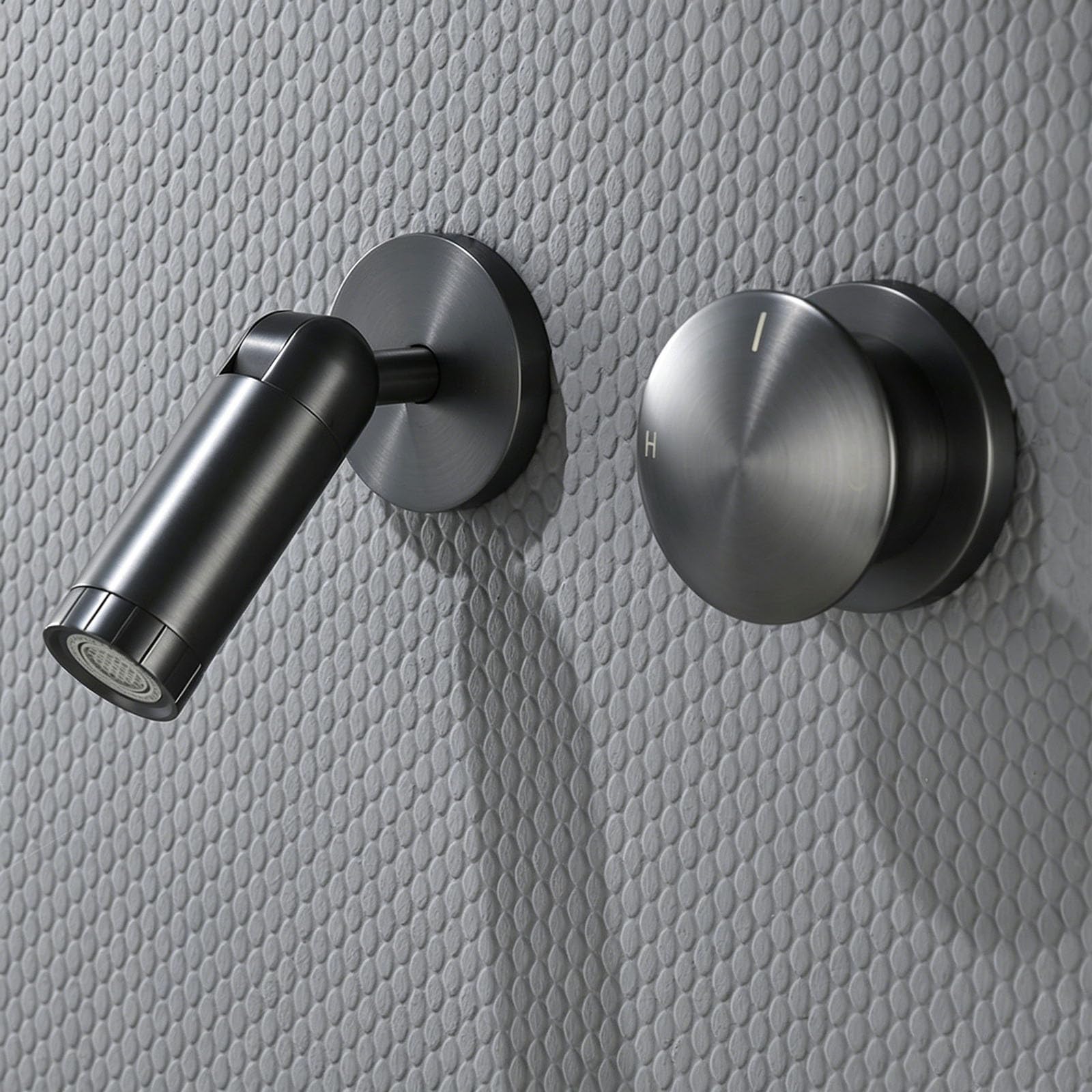 Itnxvkges Gun Gray Concealed Basin Tap With Swivel Spout Basin Mixer Tap Single Lever With 2 Modes Gray