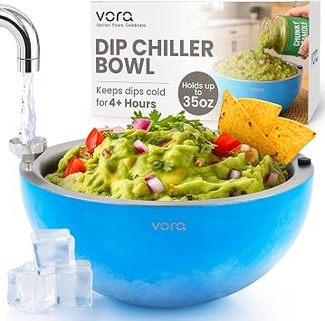 35oz Stainless Steel Dip Chiller Bowl Keep Dips, Salads, and Appetizers Perfectly Cold with a Double-Walled Ice Cavity Insulated Serving Bowl and Leak-Resistant Ice Bowl for Effortless Hosting.