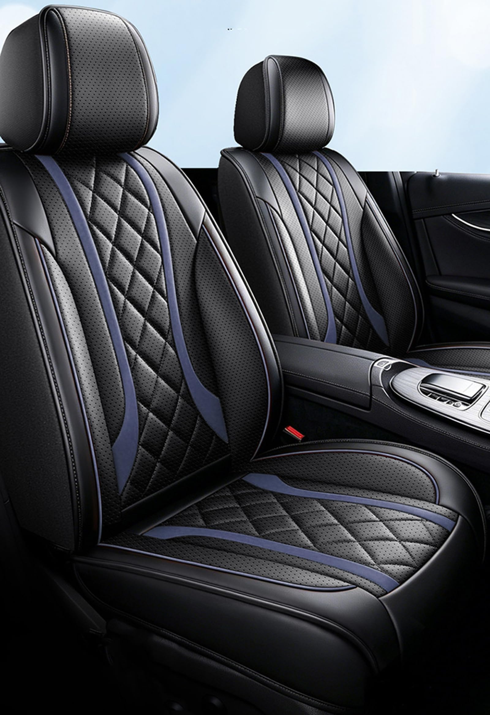 Coprisedili, coprisedili in pelle copertura completa per camion SUV berline | Coprisedili Set completo, Coprisedili per auto in pelle impermeabili, Protezione universale per sedili per camion
