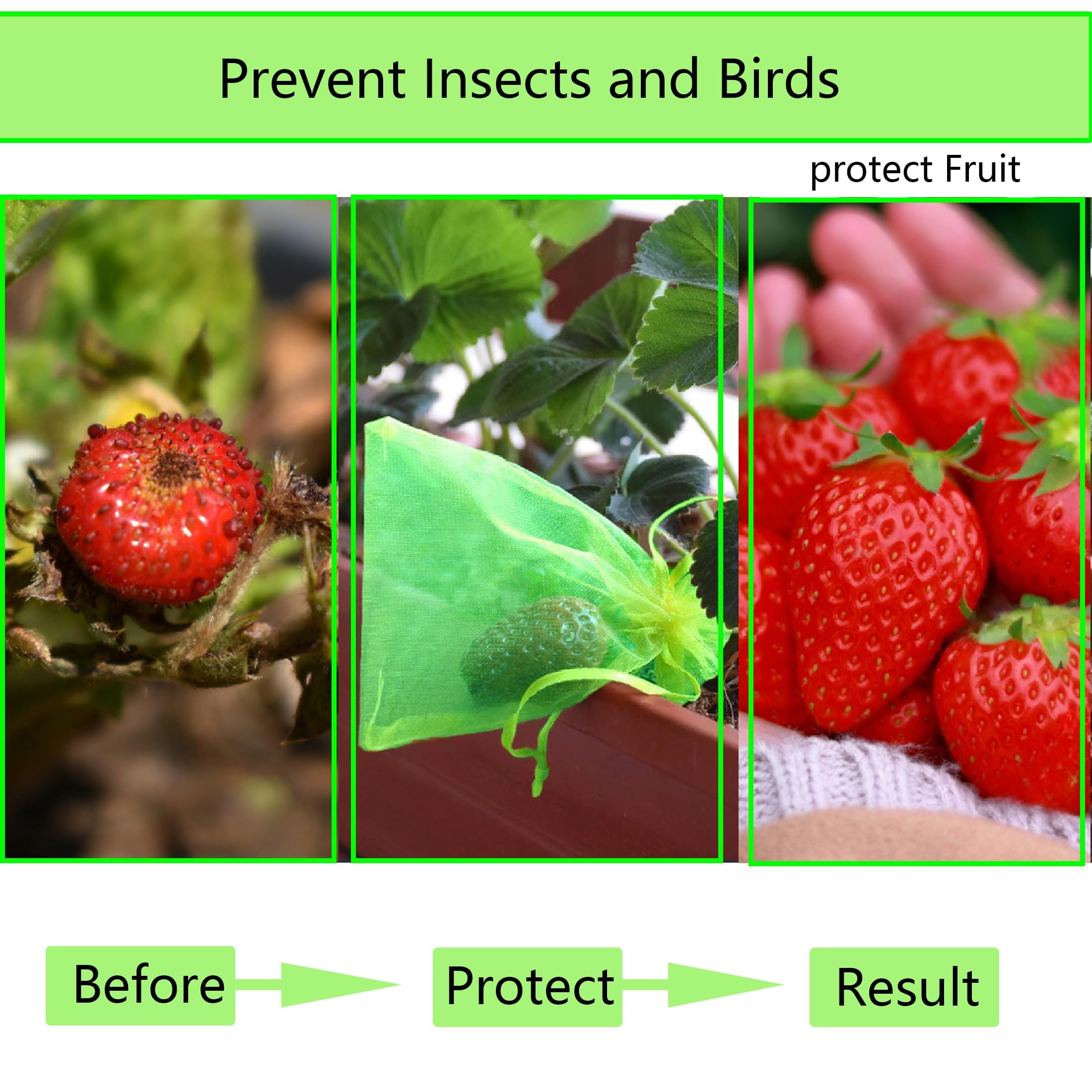 Sac Protection Fruits 40x30cm 50 pièces Sachet Protection Raisin Respirant Cordon Serrage