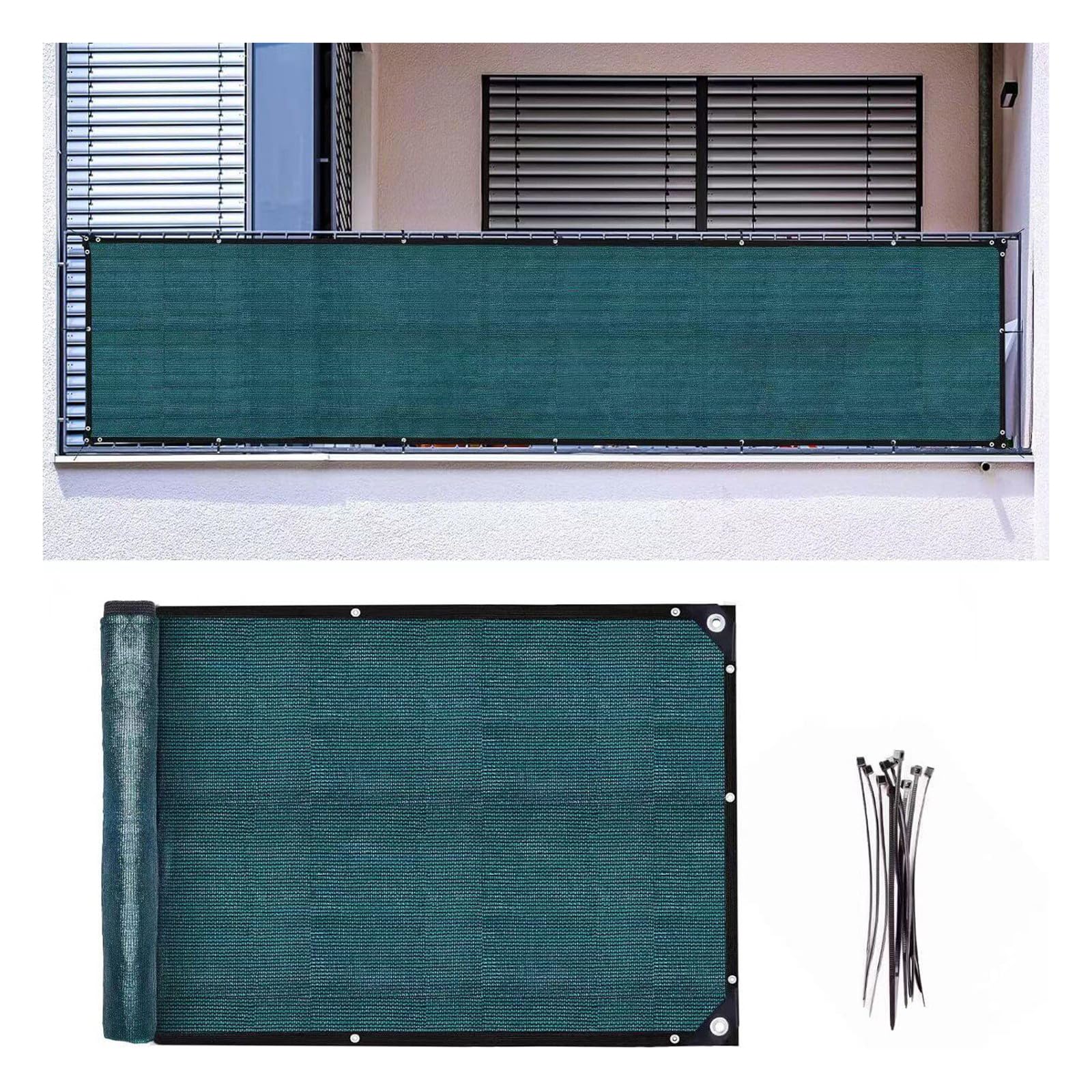 XLHWJCP 90% blackout Privacy Screen Garden Fence Screening Netting Cover for Patio with Cable Ties Ideal for Balcony Privacy Garden Protection (0.8x5m/2.6x16.4ft)