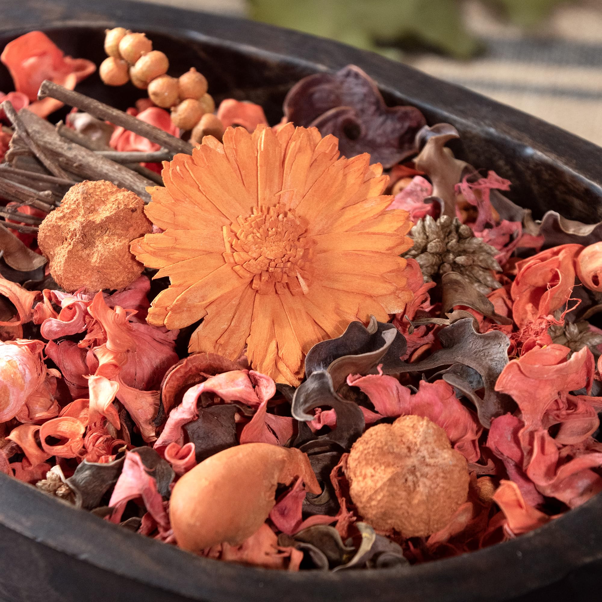 Bolsa de popurrí con Fragancia para decoración del hogar | Decoración de jarrón y Cuenco de pétalos Florales (Naranja)