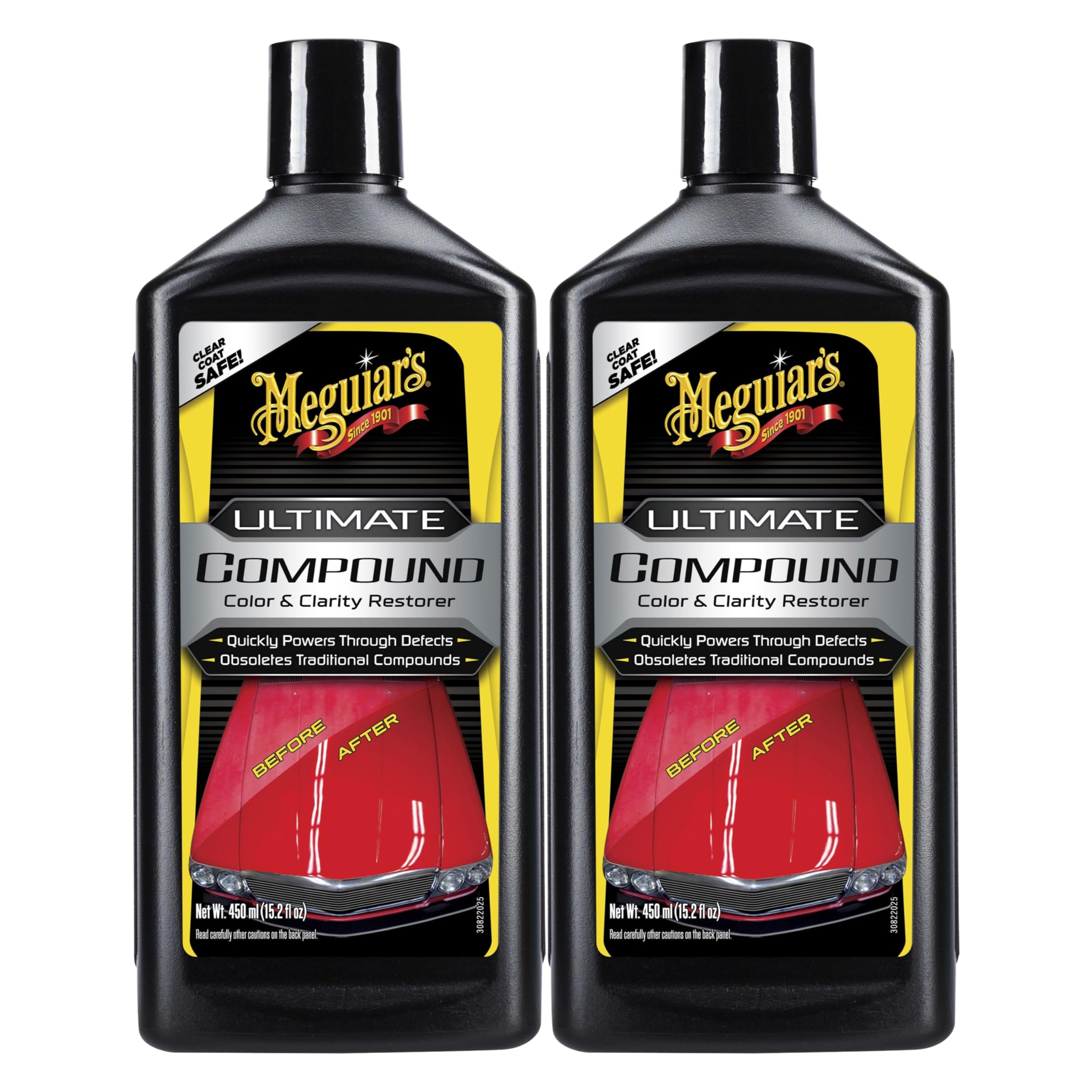 Meguiar's Ultimate Compound Car Scratch Remover, 2 Pack (2 x 15.2 oz = 30.4 oz Total) Cle…