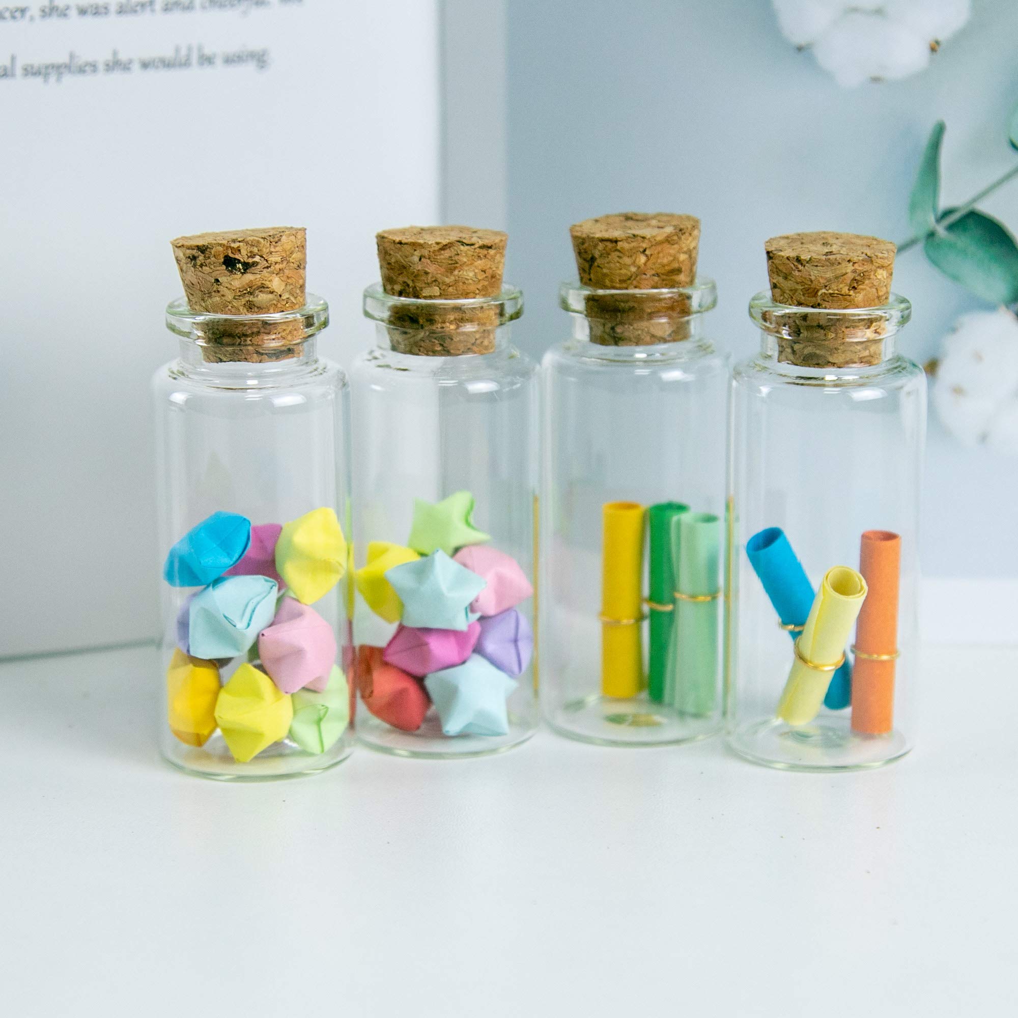 12pcs 30ml Botellas de Vidrio Mini Transparentes Con Corcho - Frascos Vacíos Pequeños Para Banquete de Boda (30ml-30x70x17mm)