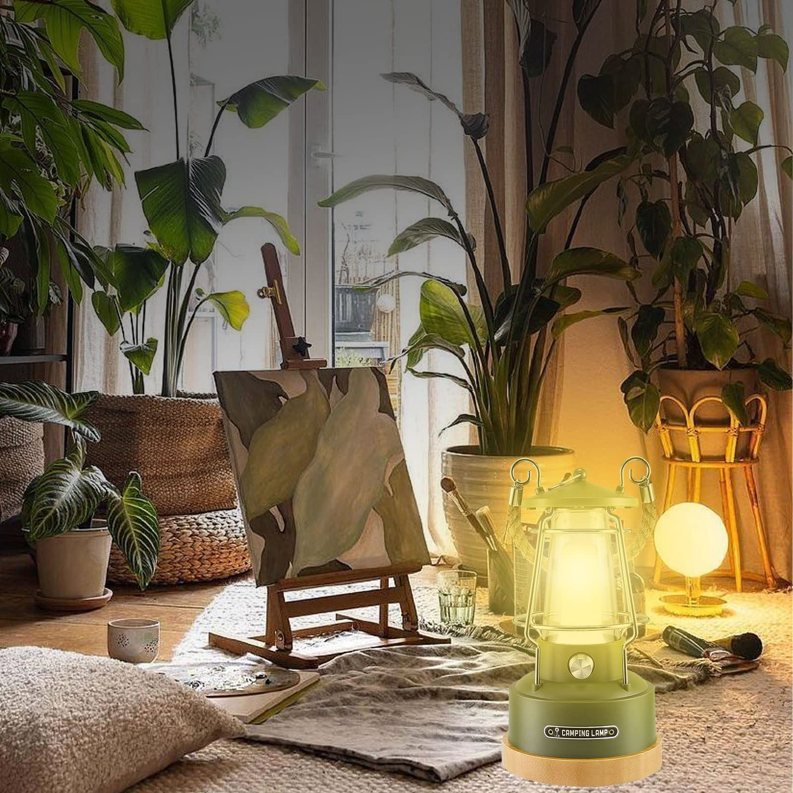 Camping Laterne Wiederaufladbar,LED Campinglampe, Retro Campinglampe, Wiederaufladbare USB Outdoor Lampe, für Camping, Stromausfälle, Garten und Dekoration