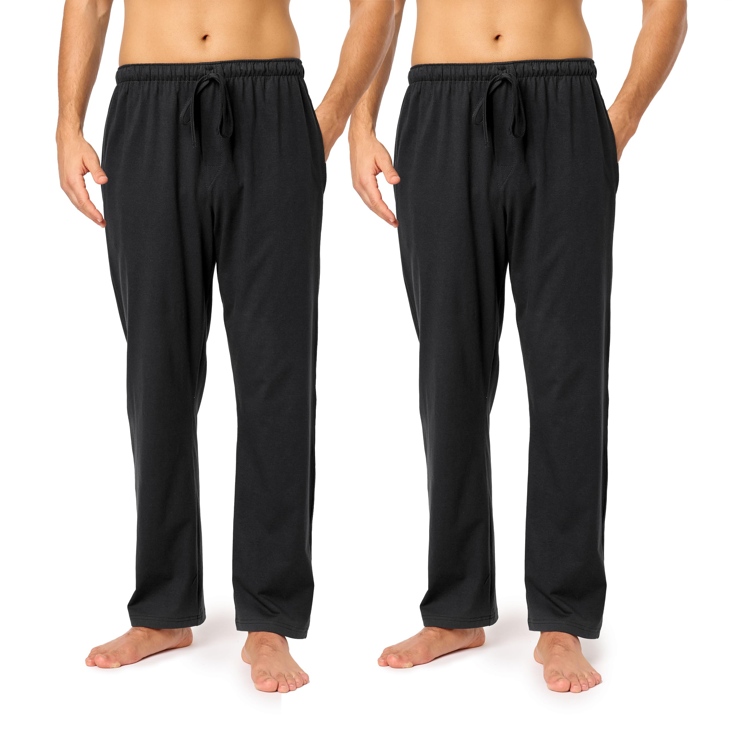Timone Herren Schlafanzugshose Lang Pyjamahose aus Baumwolle Freizeithose Schlafhose Loungewearhose mit Taschen Nachtwäsche Hose für Herren Sleepwear Haushose TPP-001