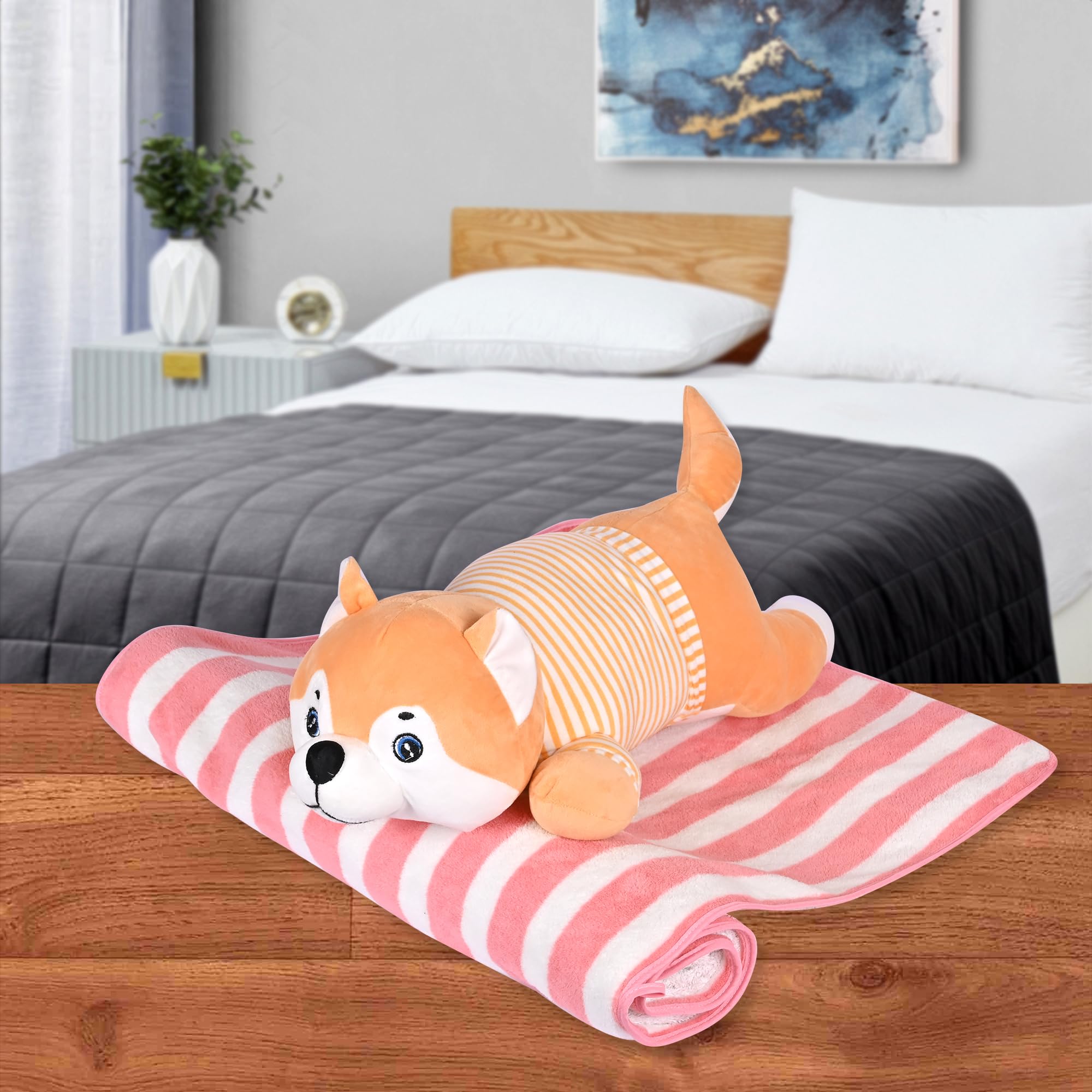 BESTIES Soft Toys | Ultra Soft Cute Sleeping Husky Dog Toys | Good Looking Sleeping Dog | Gift to Birthday, Partys | Kids for Boys, Girls (Size. 60 cm) (Peach) (B0C8J4DSDZ) Amazon Price History, Amazon Price Tracker