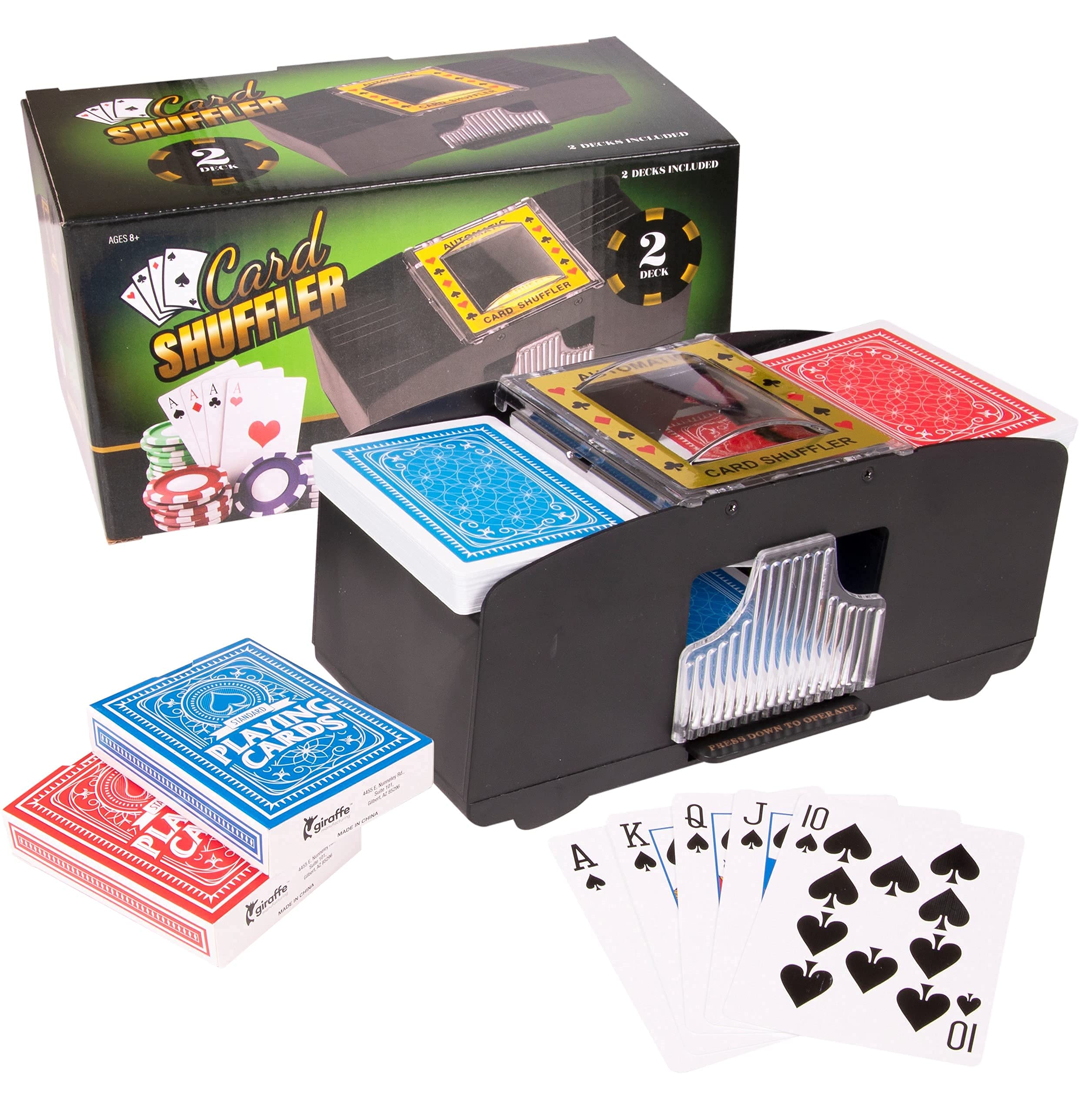 Automatic Card Shuffler, Card Shuffler 4 Deck Automatic, Standard sized Cards, Battery-Operated card dealer machine, Uno Card Shuffler Machine, Electric Casino Card Shuffler Blackjack, Texas Hold'em