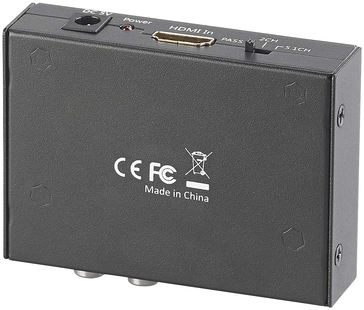 auvisio HDMI Audio Extractor: HDMI-Audio-Konverter zu TOSLINK (optisch, 5.1) und Stereo-Cinch (2.0) (5.1 Extractor, Toslink Splitter, DAC)