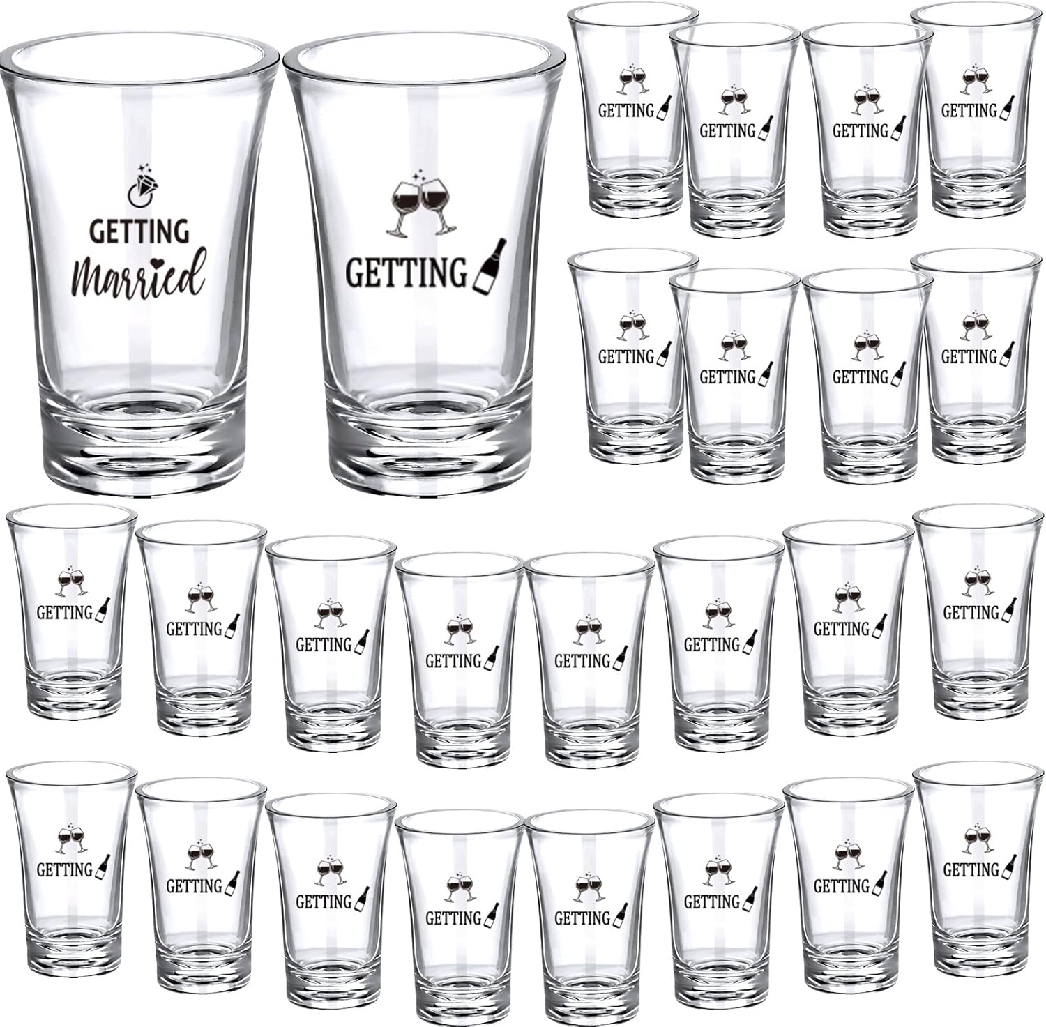Bride Getting Married Shot Glasses and 24 Pcs Bachelorette
