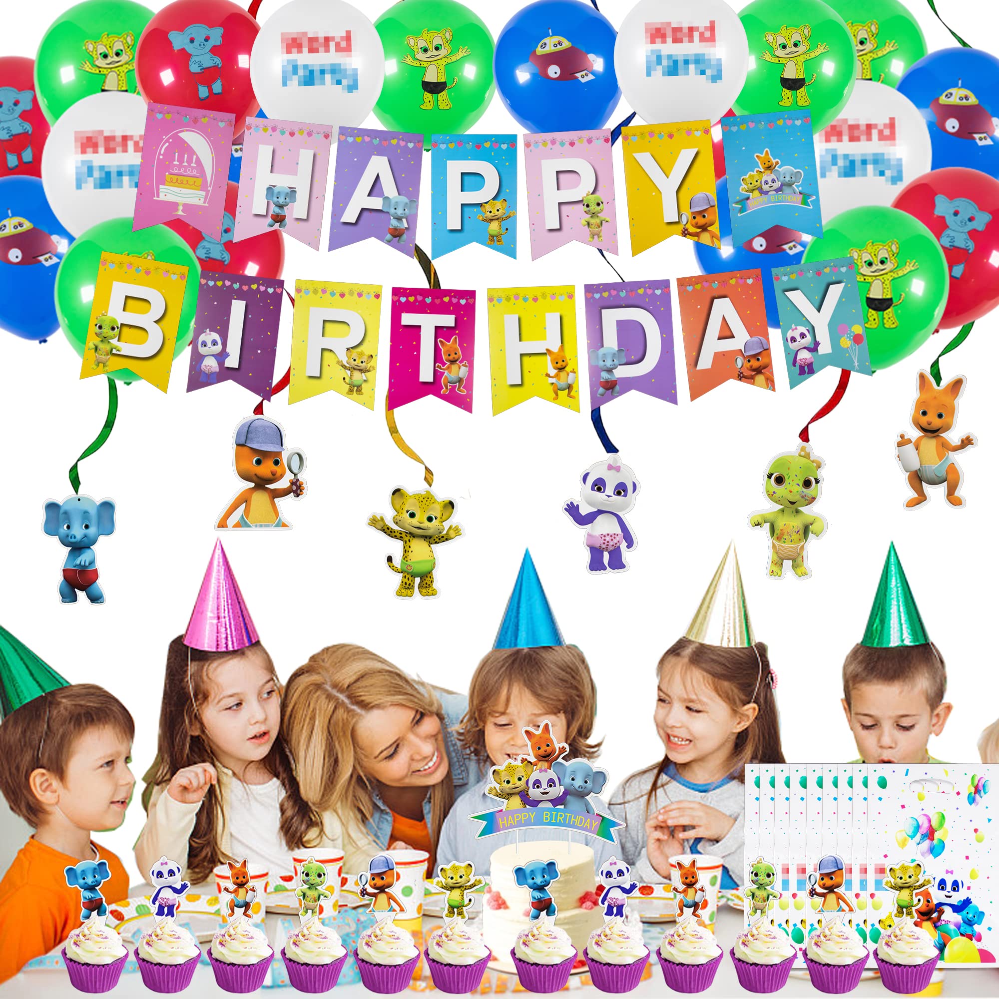 Buy Word Party Birthday Party Supplies, Word Party Decorations for Kids Include Banner, Table