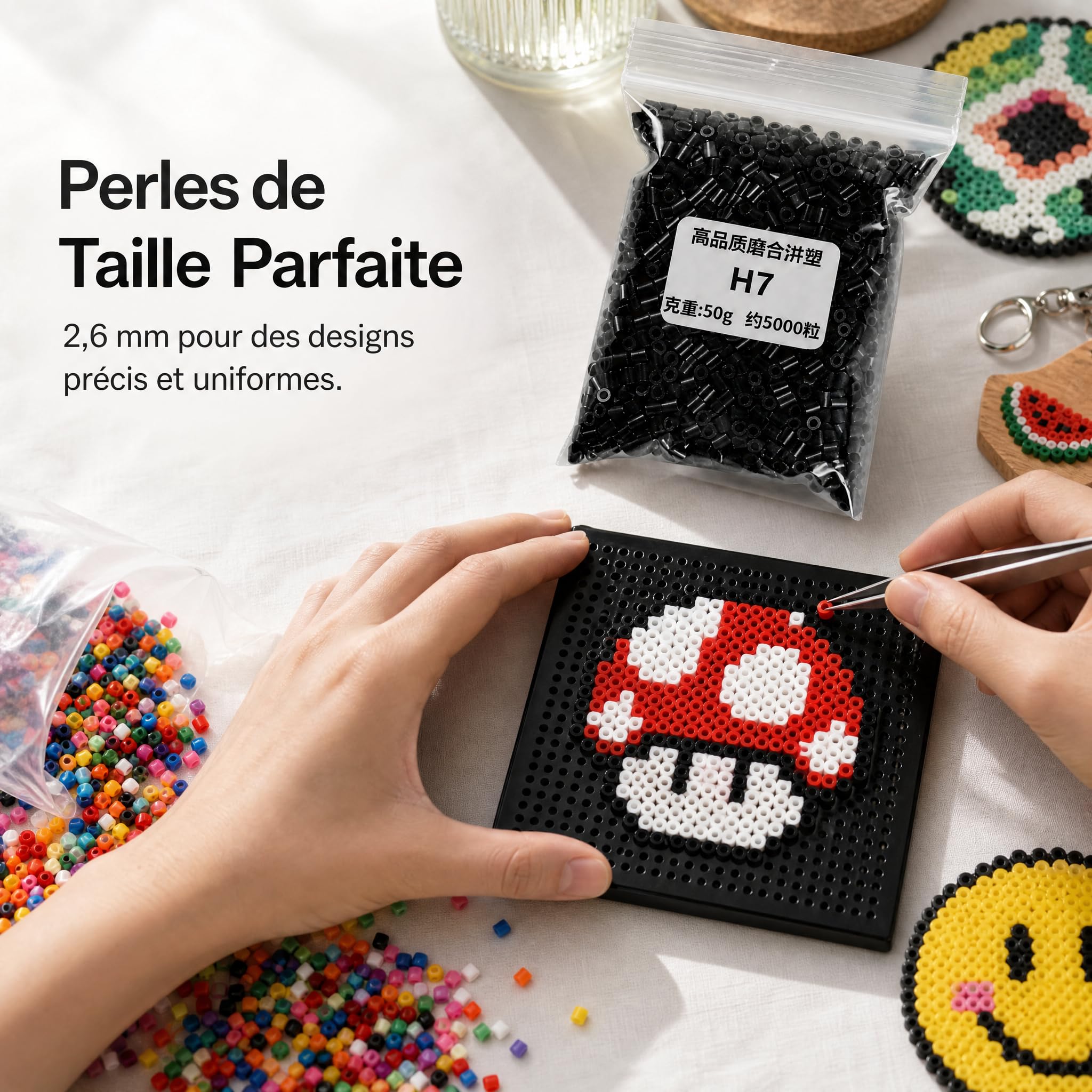 Perles à repasser 2.6mm multifonctionnelles, Recharge 221 Cleurs, pr adultes