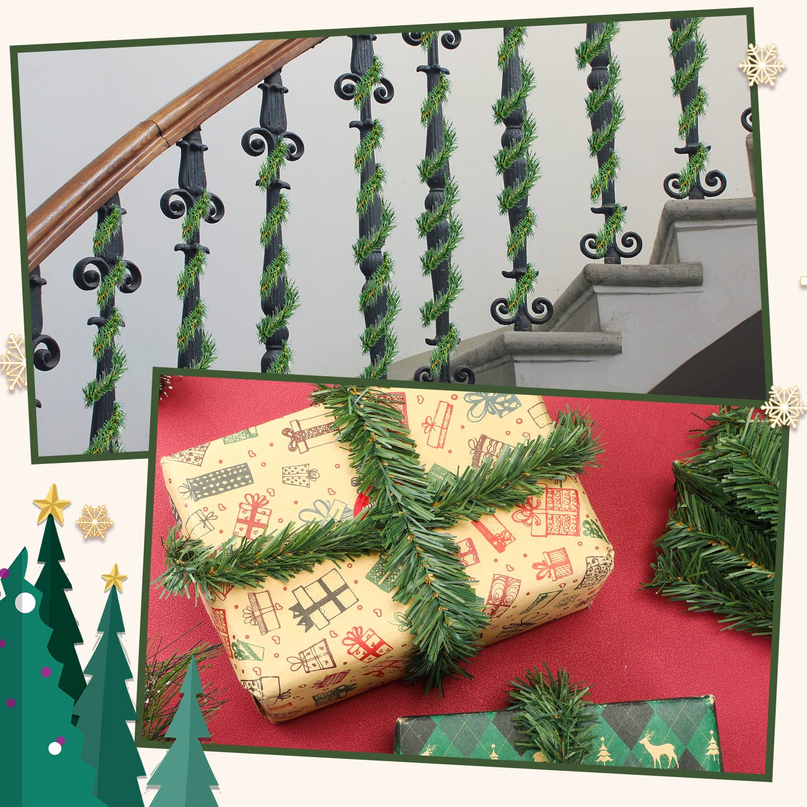 Attaches Pour Guirlande De Noël, Protection De Rampe Avec