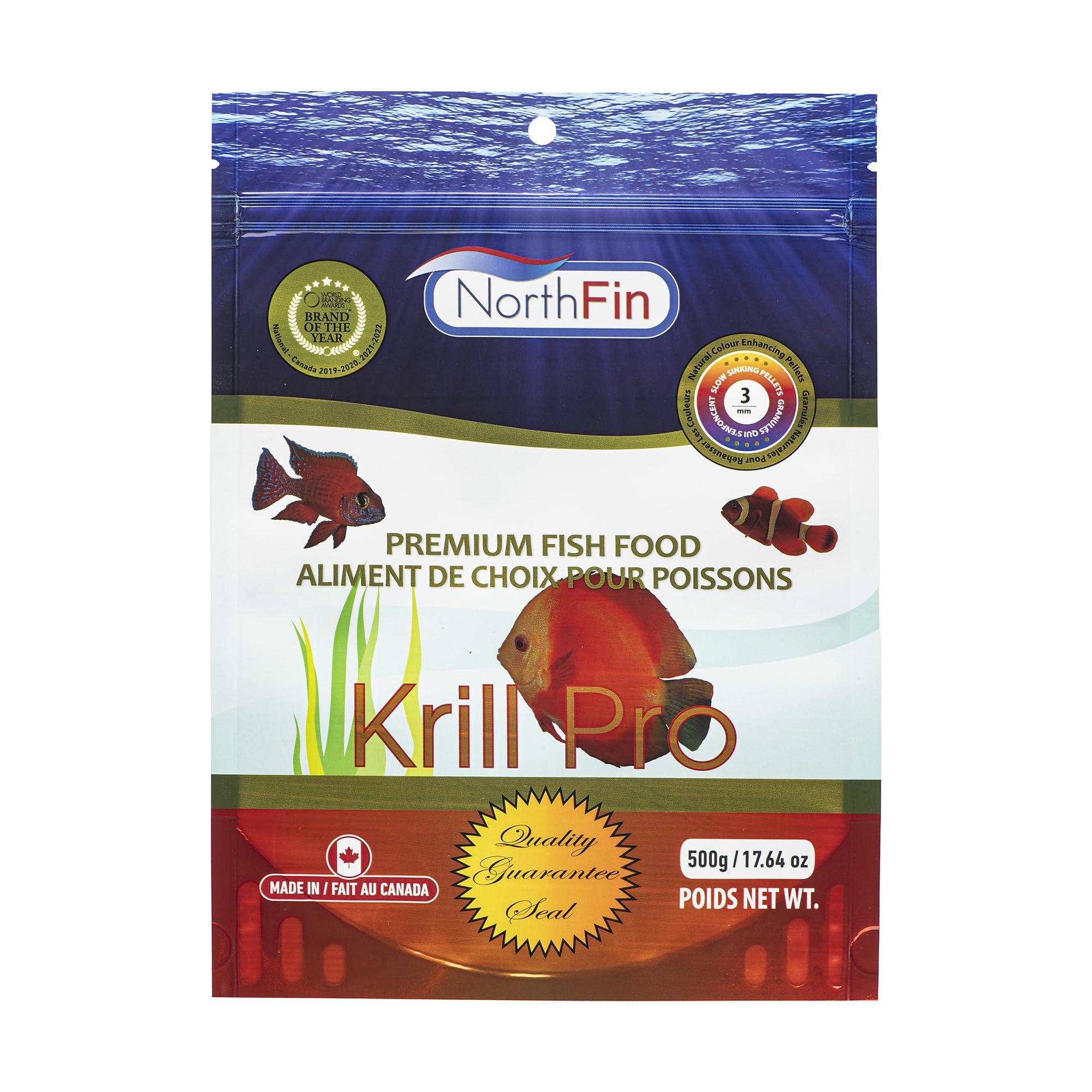 Krill Pro Net Wt: 250g - Sinking Pellet Size: 3mm