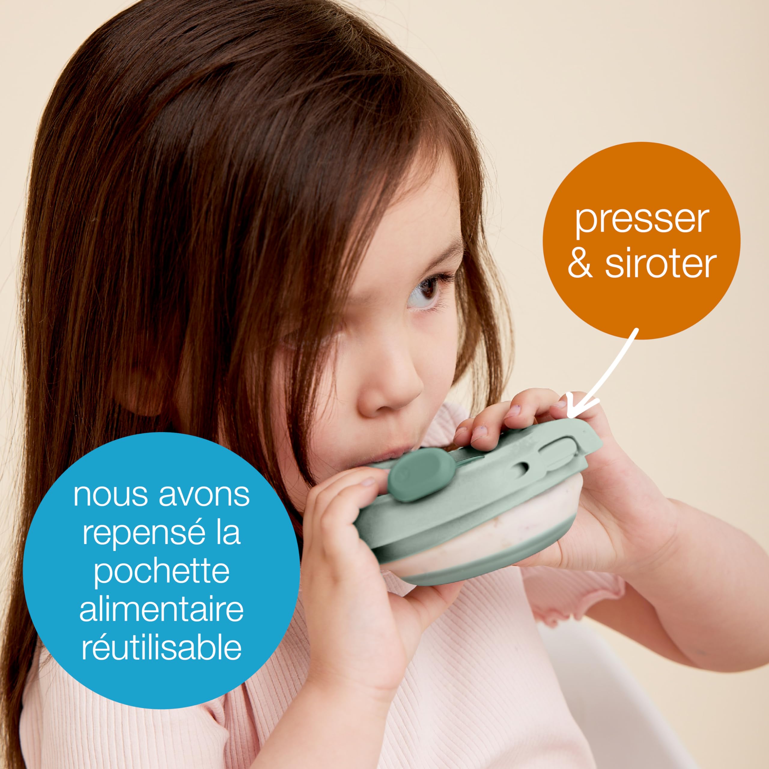 b.box Fill+Feed | Boite Repas Réutilisable pour Bébé | Boite de Conservation Alimentaire en Silicone avec Couvercle | Passe au Lave-Vaisselle et au Micro-ondes | Sans BPA | Dès 4 Mois | 110 ml