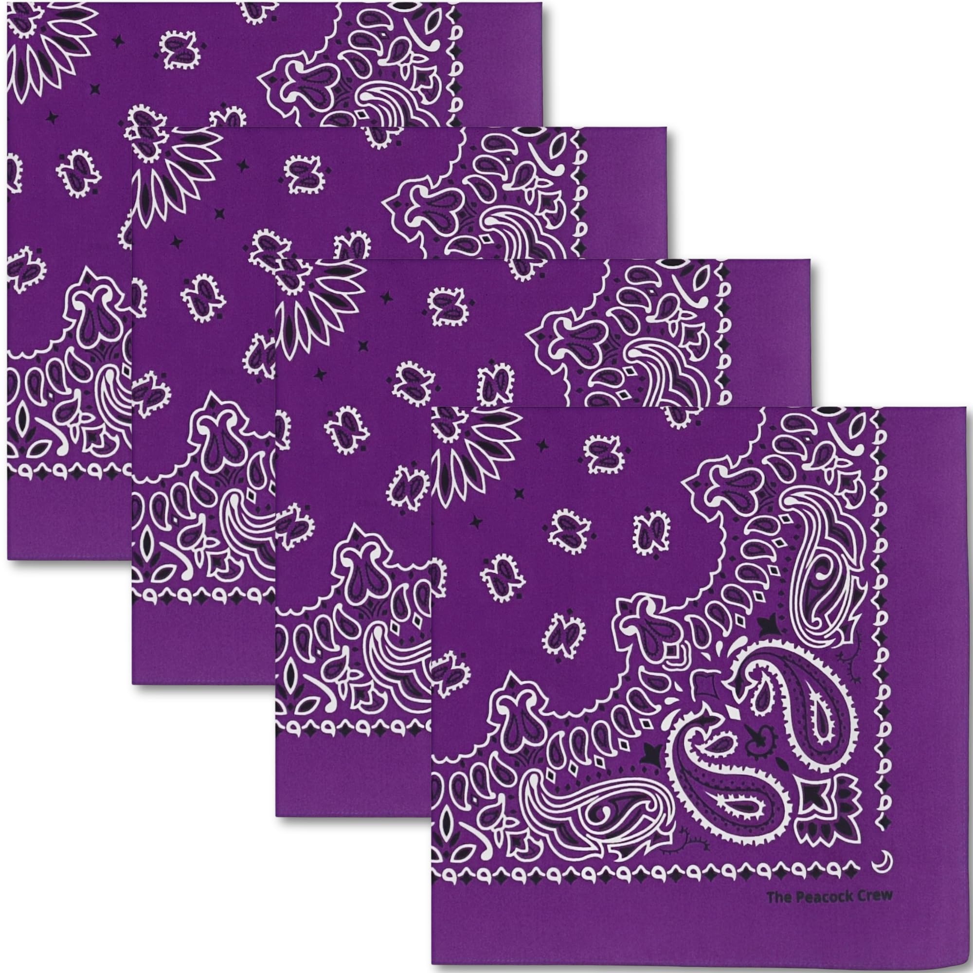 The Peacock Crew Premium Soft Cotton Bandanas Pack for Men and Women Paisley 22 x 22 inches