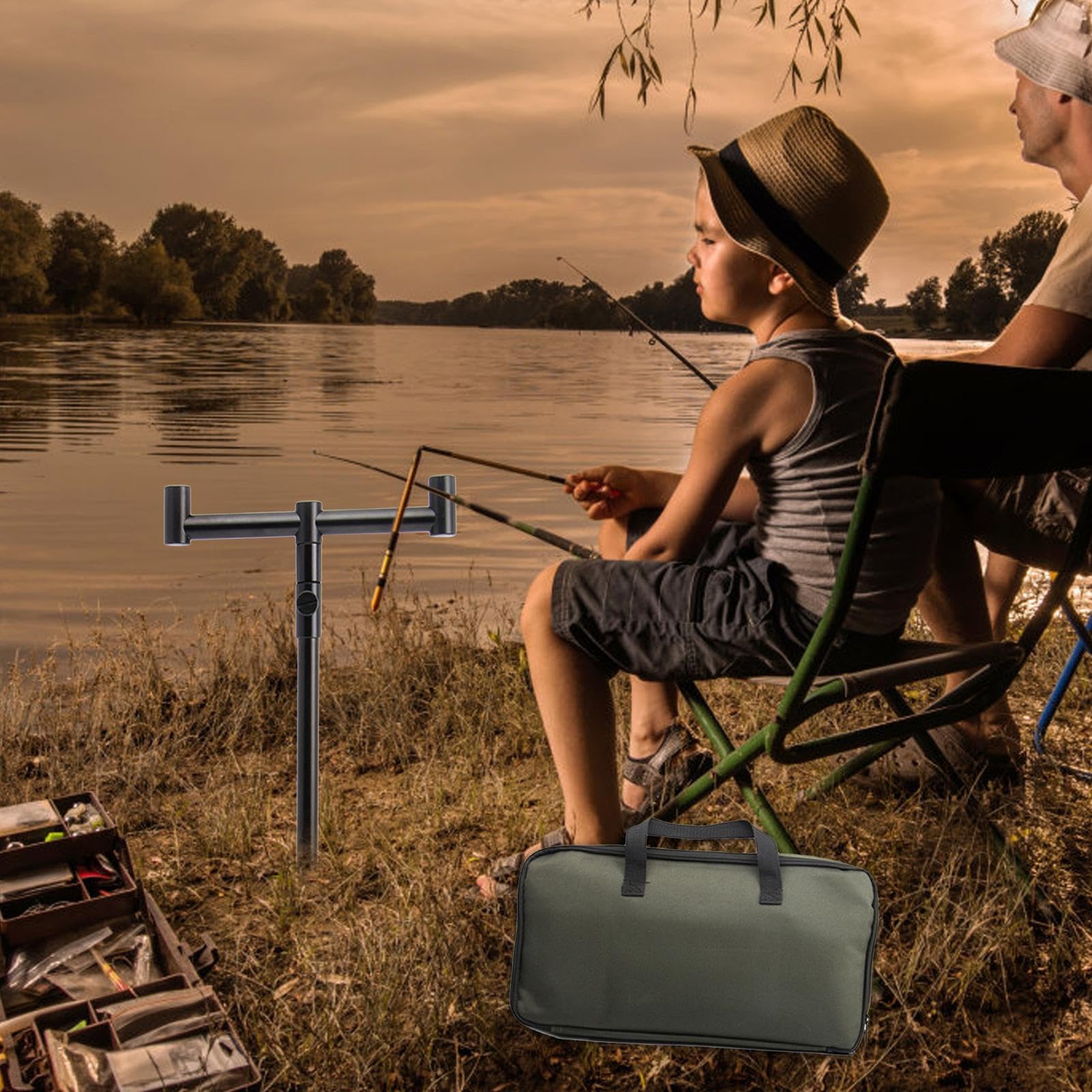 Uchwyt do Wędki na Grunt Regulowany Palik | Podpórka Do Wędki Do Użytku Na Plaży, Rzece, Jeziorze, Stawie, Zbiorniku, Brzegu, , W Nocy, Na Wakacjach Jako